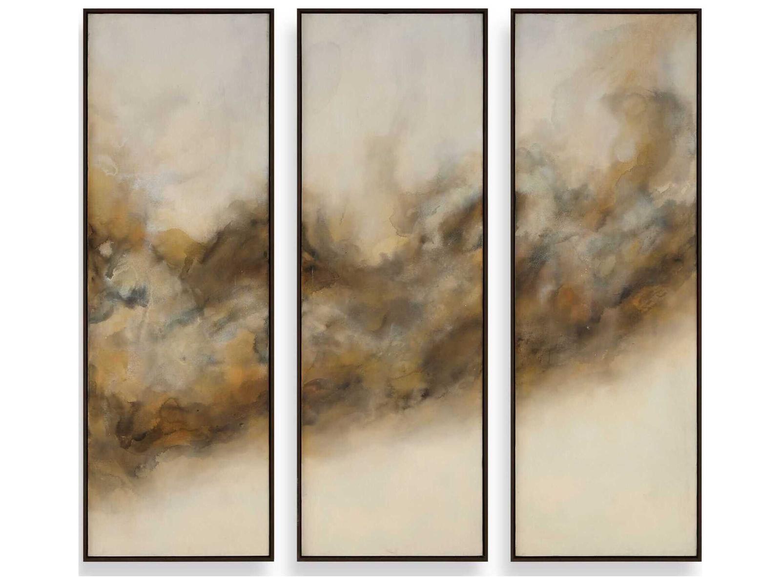 Uttermost Smoke Break Hand Painted Modern Art Set of 3