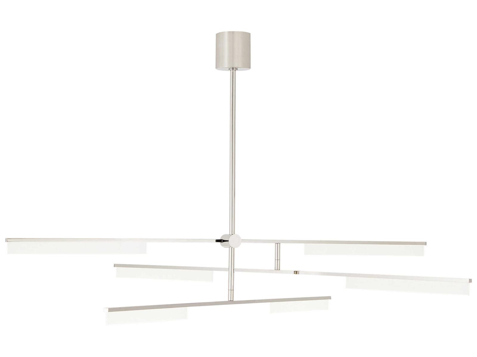 Visual Comfort Modern Klee 3-Light Polished Nickel Linear Chandelier