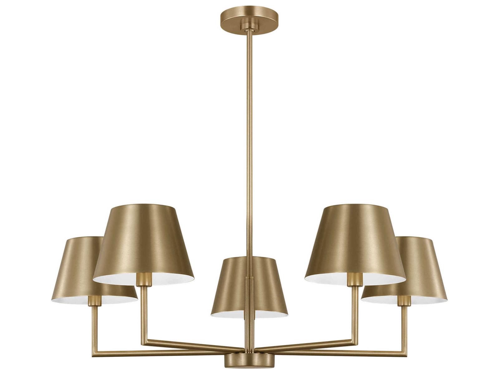 Visual Comfort Studio Ender 5-Light Satin Brass Chandelier