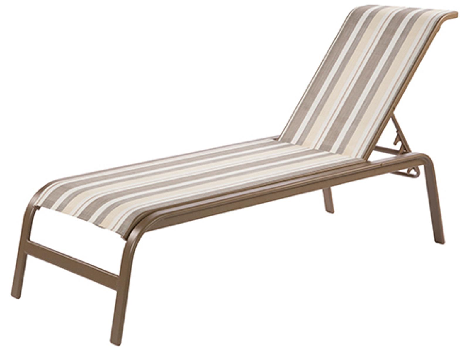 Windward Design Group Anna Maria Sling Aluminum Armless Stacking Outdoor Patio Chaise Lounge