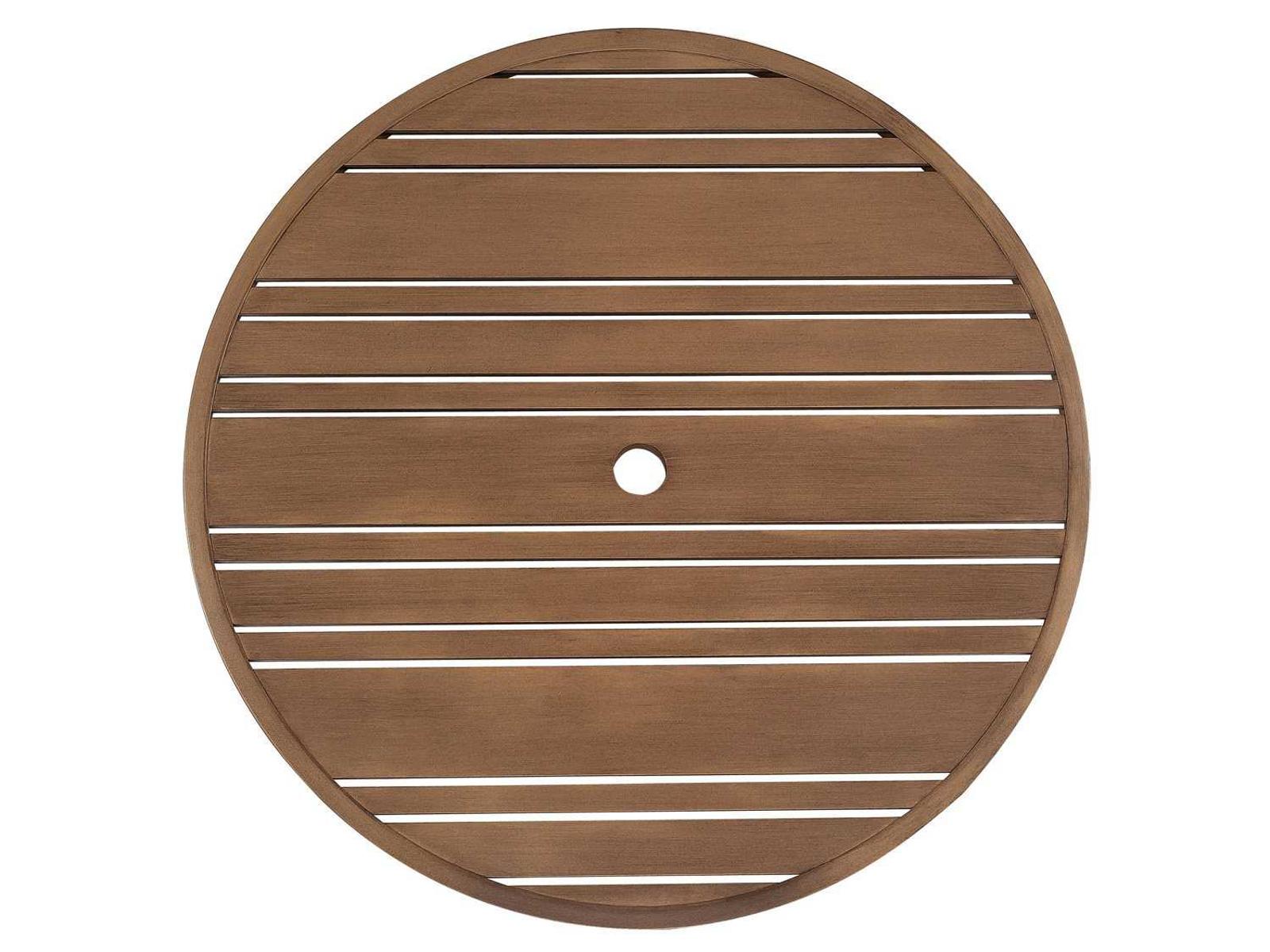 Woodard Extruded Aluminum Tri-Slat Round Table Top with Umbrella Hole