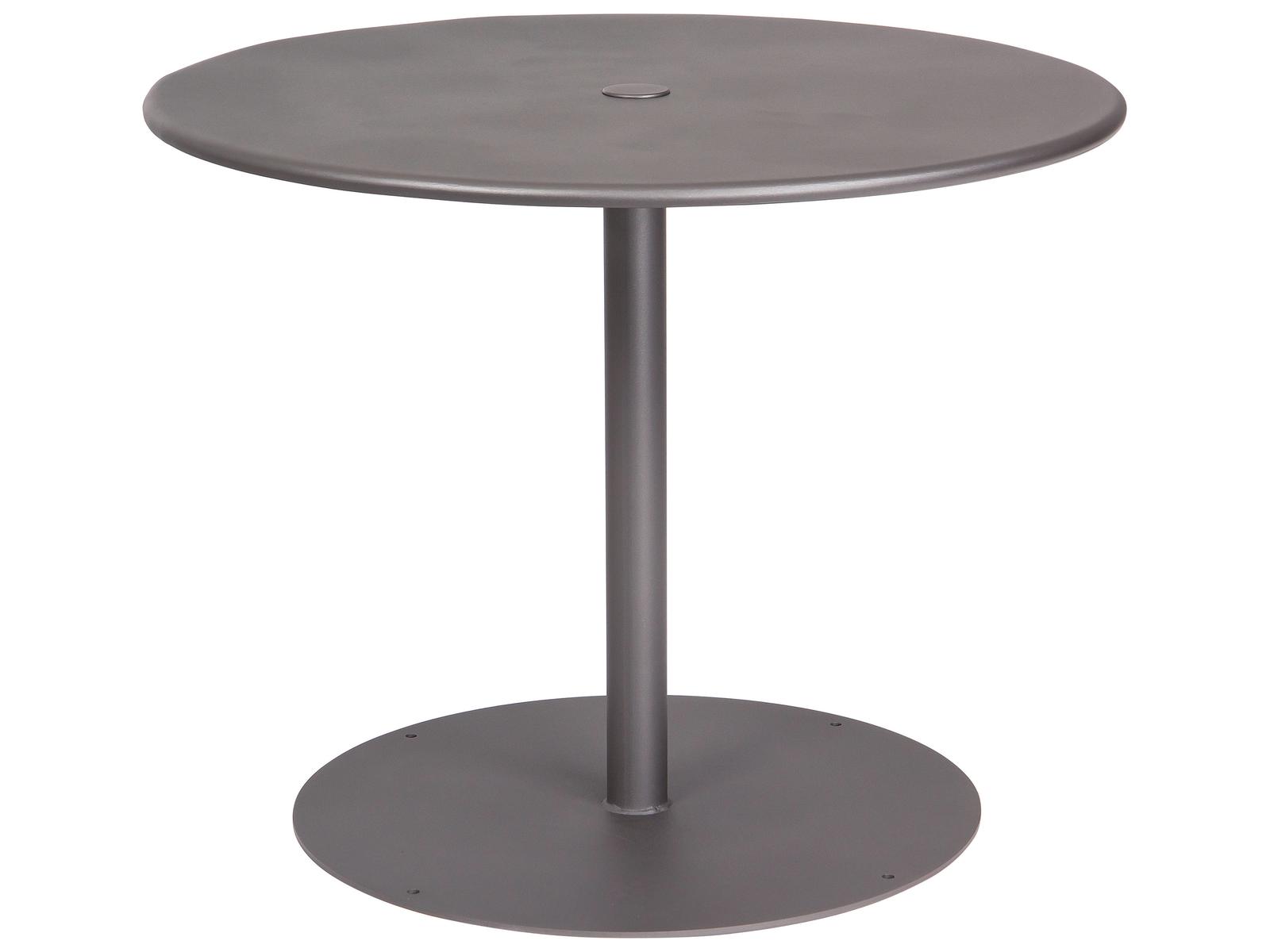 Woodard Wrought Iron Round Outdoor Dining Table with Umbrella Hole