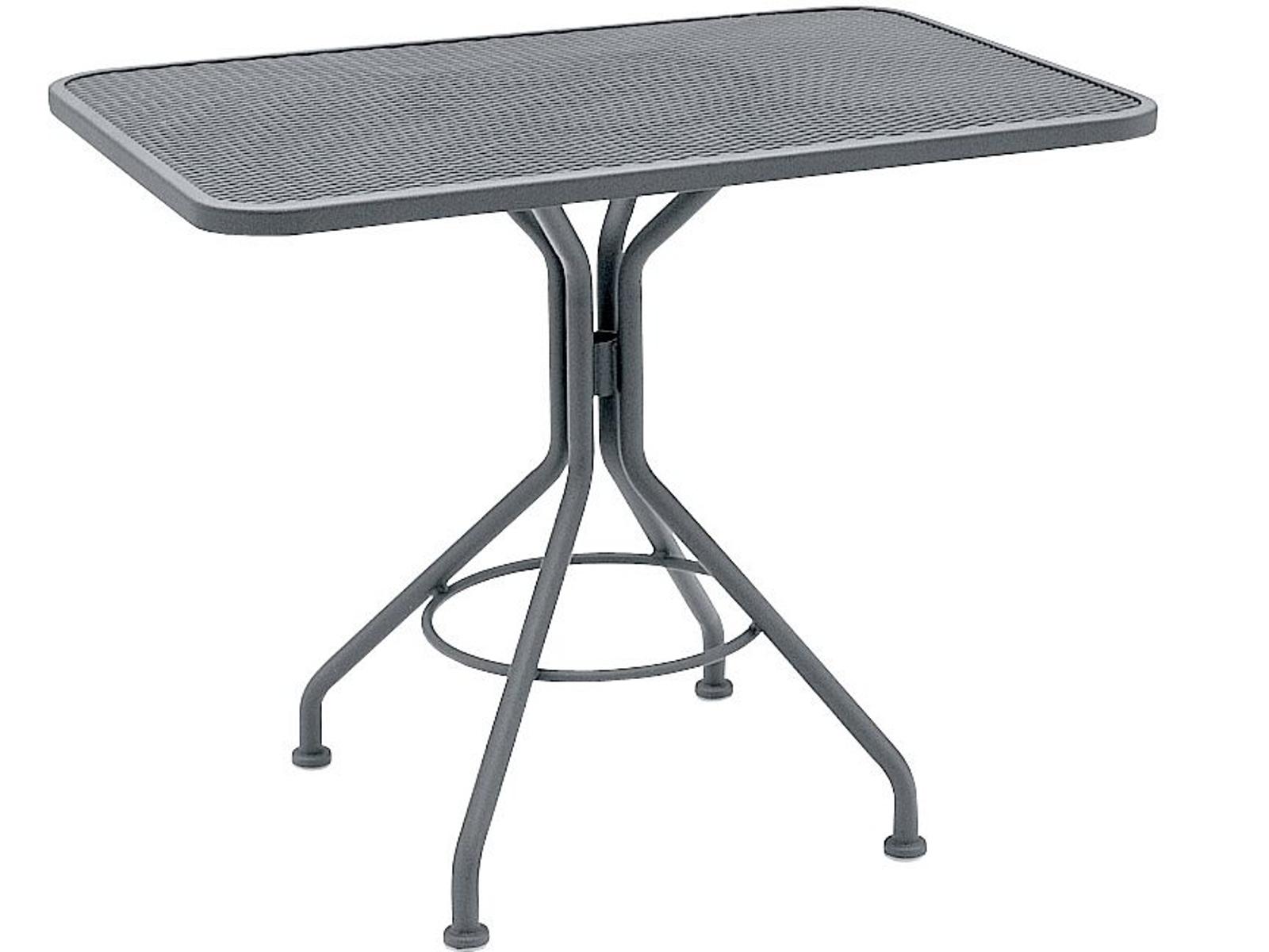 Woodard Wrought Iron Mesh Square Outdoor Patio Bistro Table
