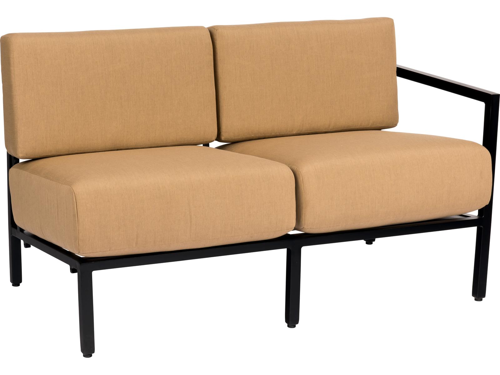 Woodard Salona Cushion By Joe Ruggiero Aluminum Right Arm Outdoor Patio Loveseat