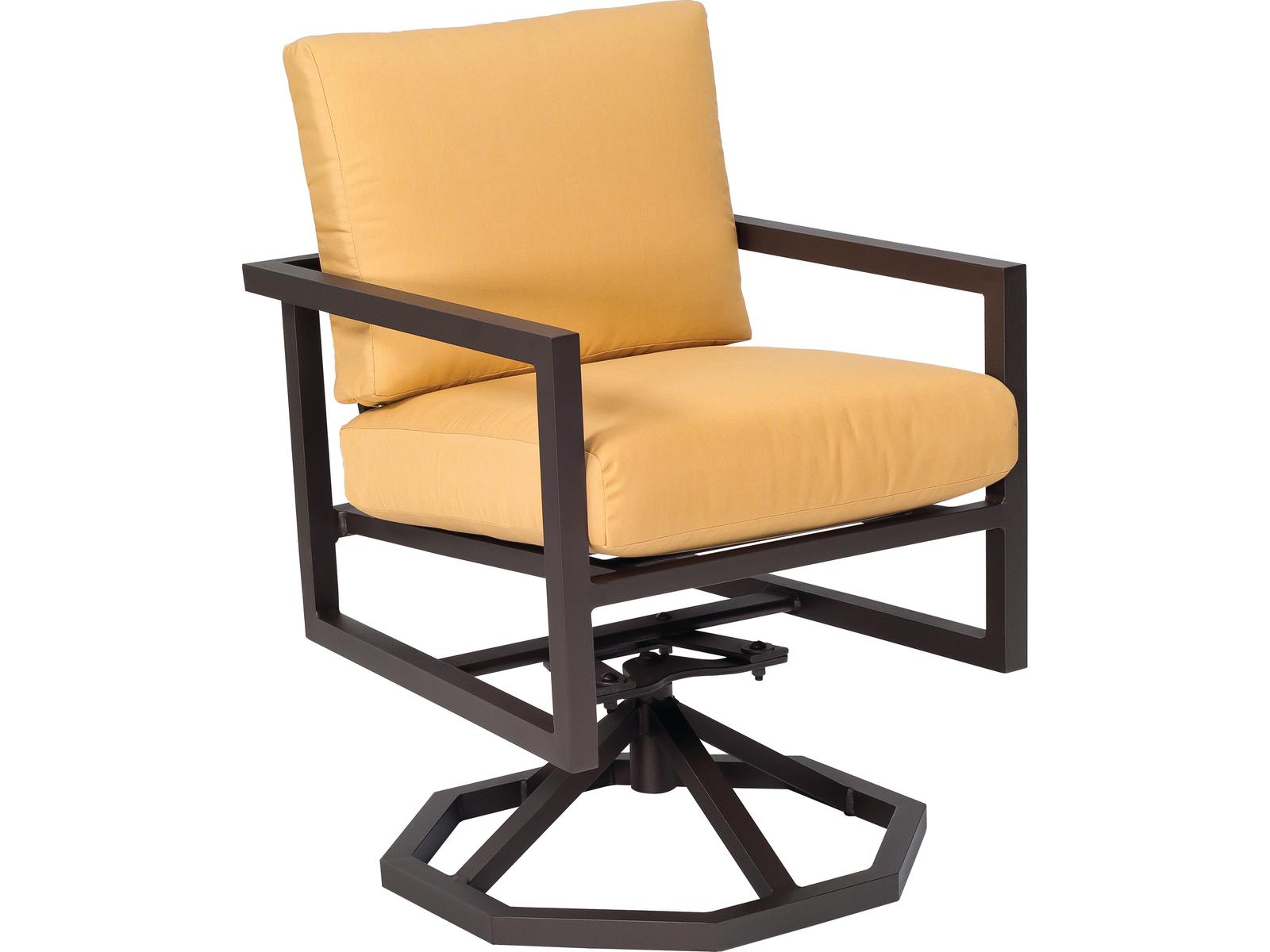 Woodard Salona Cushion By Joe Ruggiero Aluminum Swivel Rocker Patio Dining Arm Chair