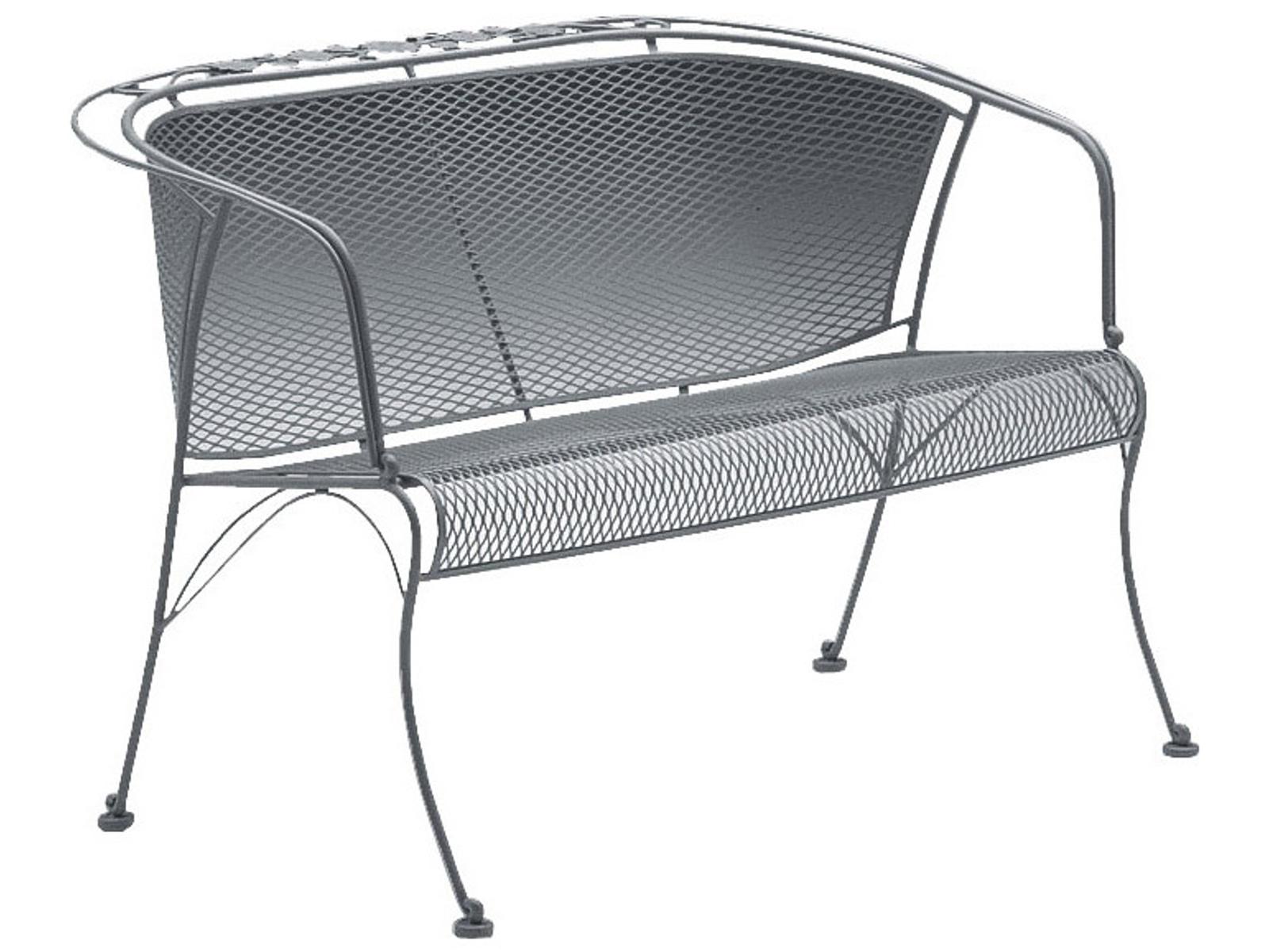 Woodard Briarwood Wrought Iron Barrel Outdoor Patio Loveseat with Cushion