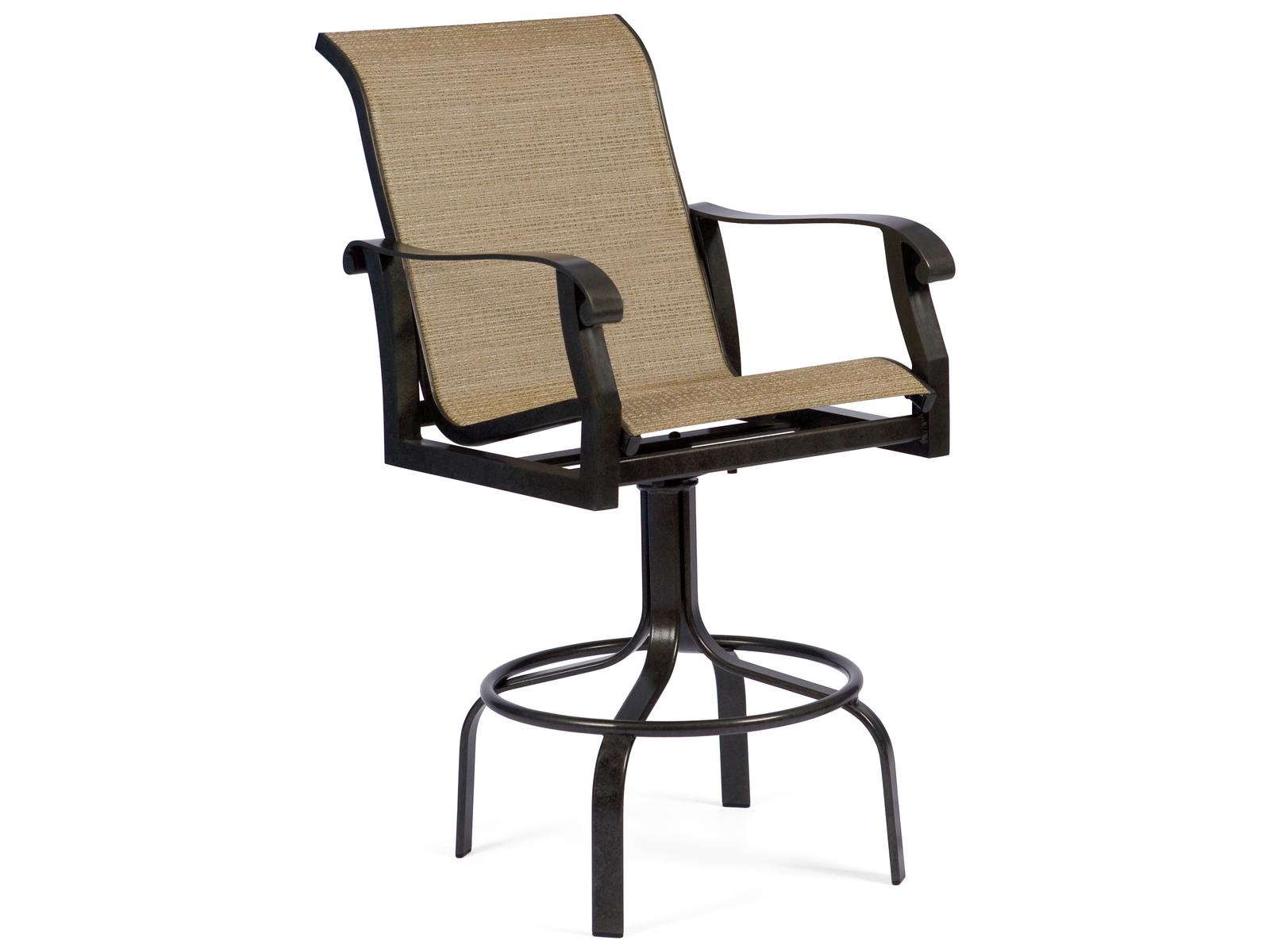 Woodard Cortland Sling Swivel Bar Stool