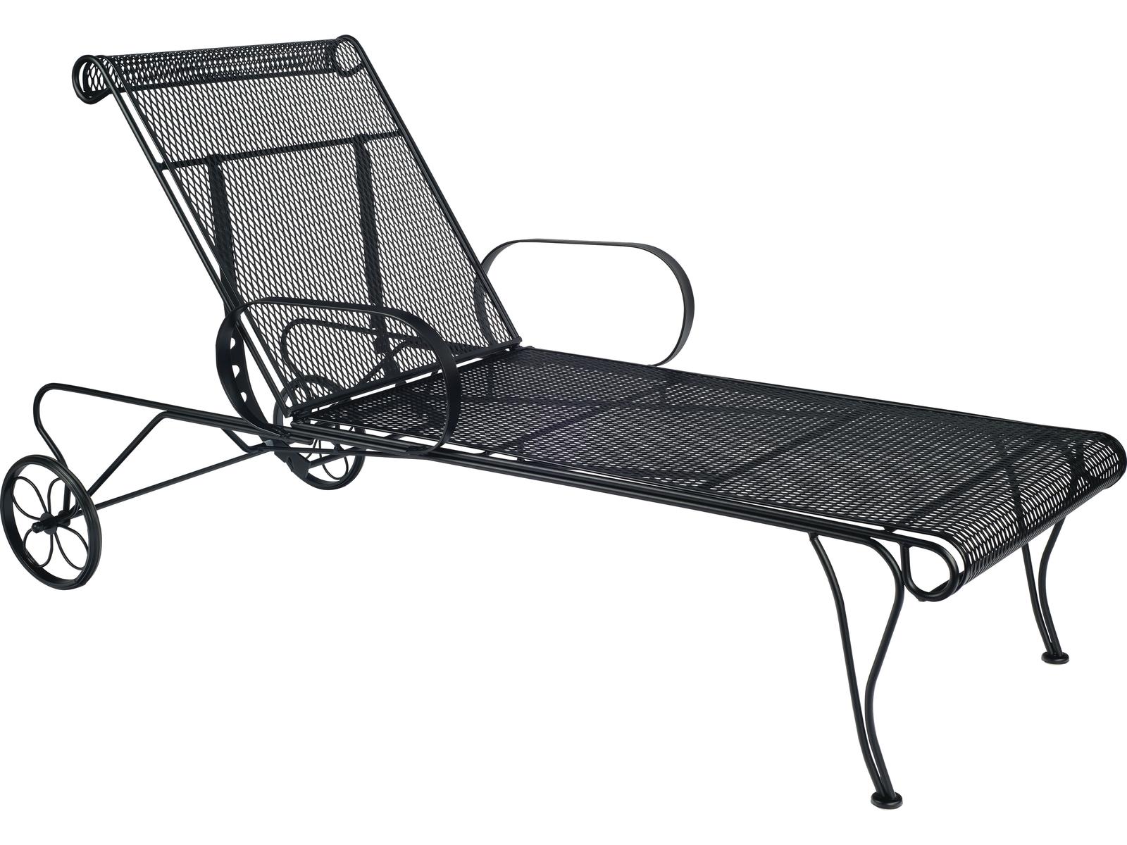 Woodard Universal Wrought Iron Adjustable Outdoor Chaise Lounge