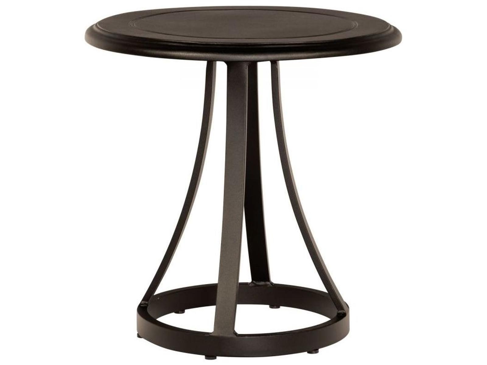 Woodard Solid Cast Aluminum Round Outdoor Patio End Table