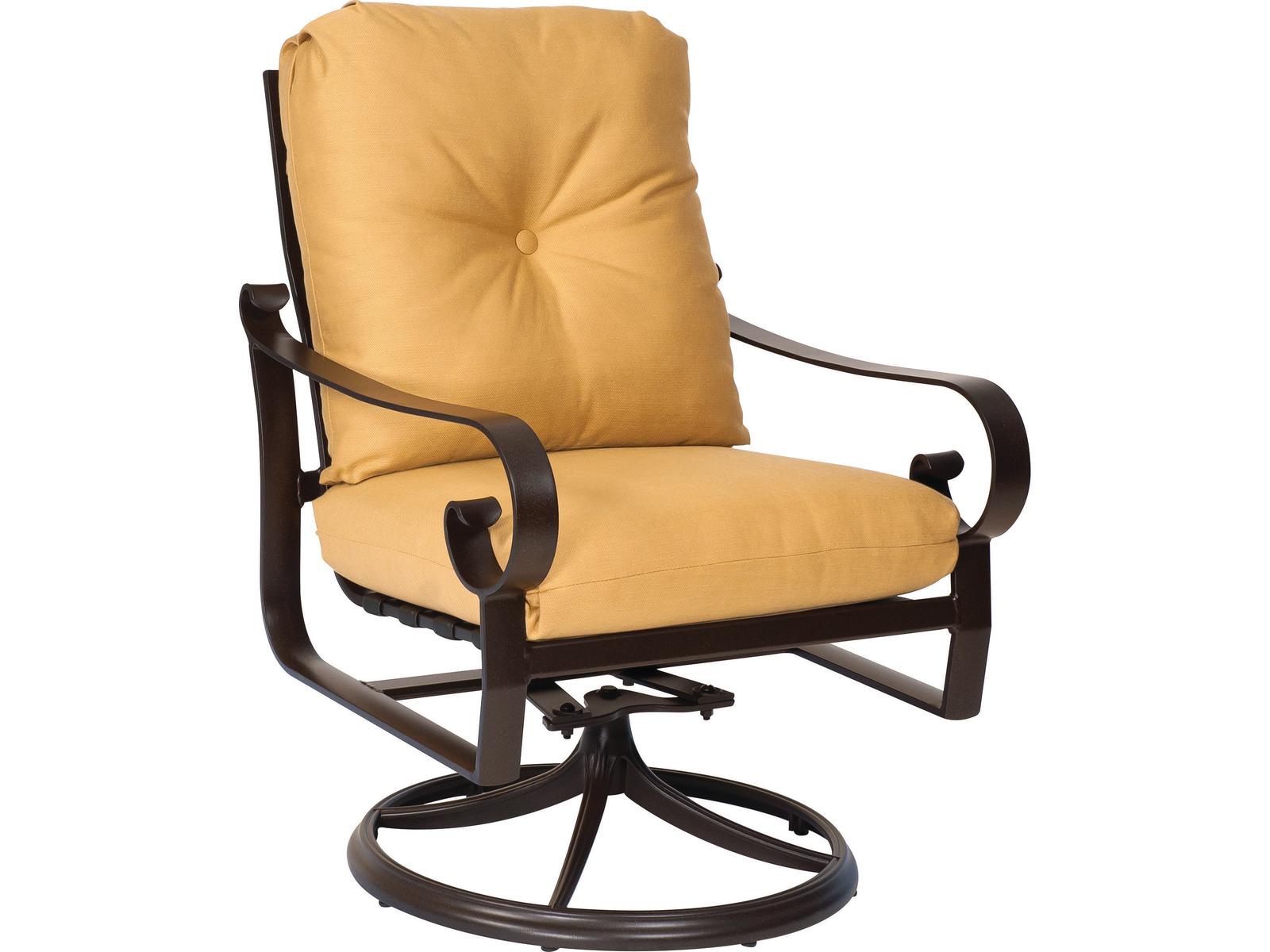Woodard Belden Cushion Aluminum Swivel Rocker Outdoor Dining Arm Chair