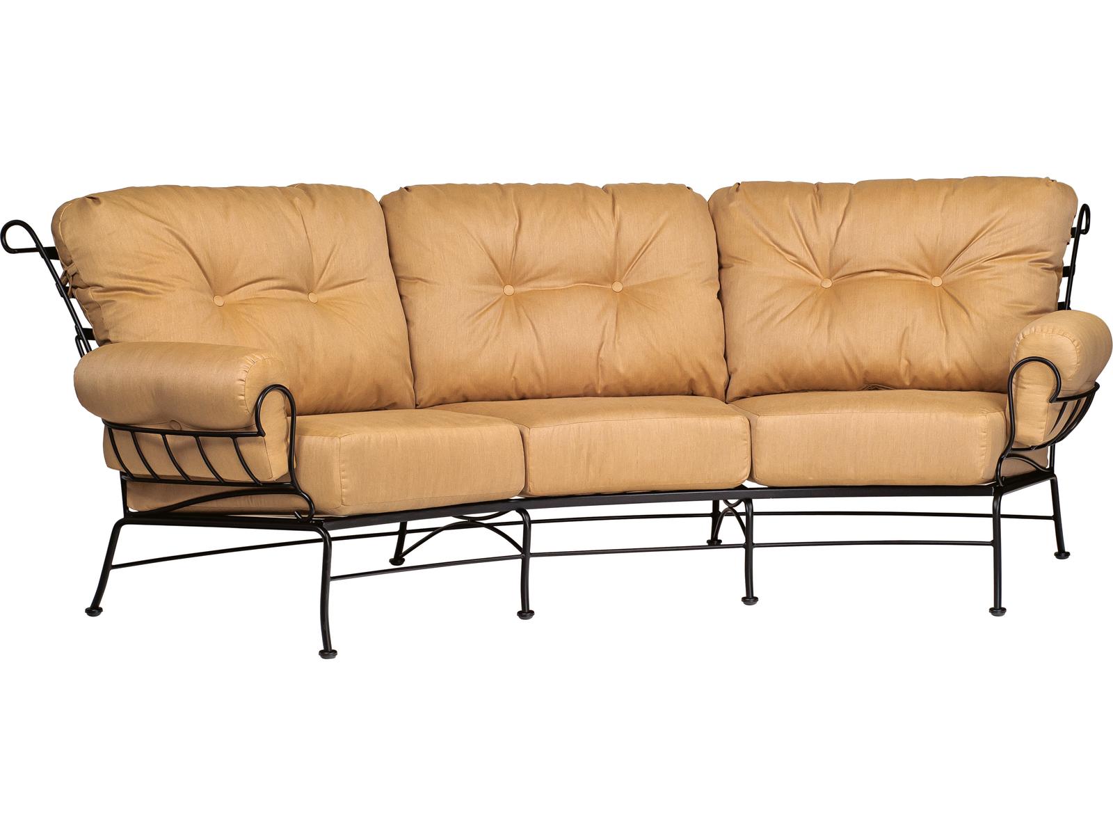 Woodard Terrace Cushion Wrought Iron Crescent Patio Sofa