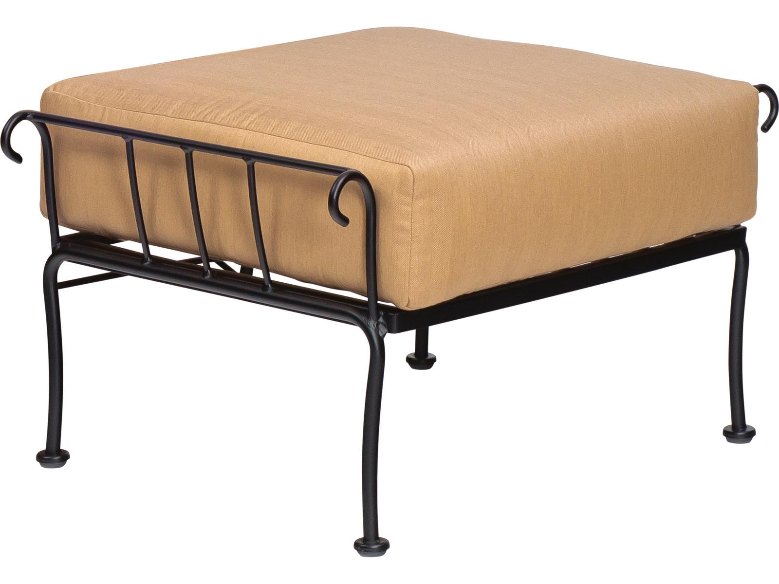 Woodard Terrace Cushion Wrought Iron Outdoor Ottoman