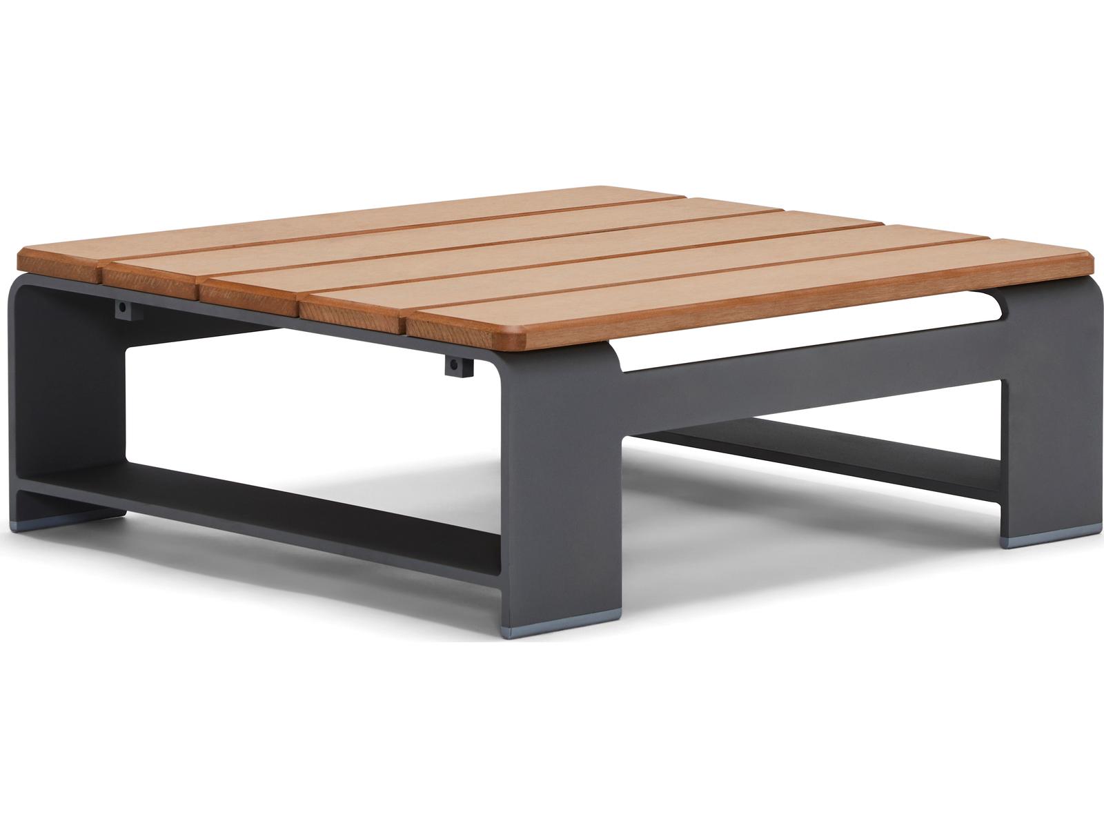 Woodard Gather Aluminum Rectangular Outdoor Side Table with NexTeak Top