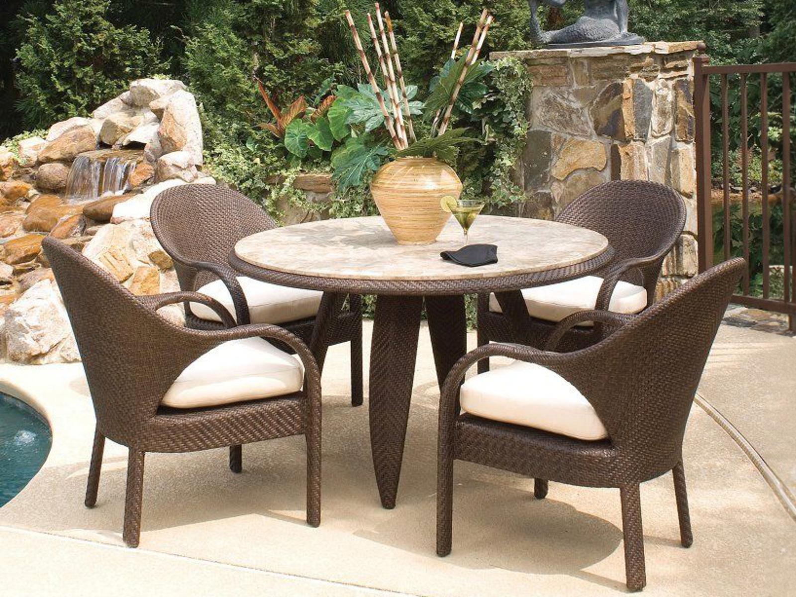 Woodard Bali - Whitecraft Wicker Patio Dining Set