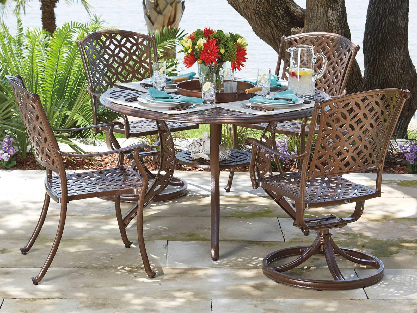 Woodard Casa Cast Aluminum Outdoor Dining Set