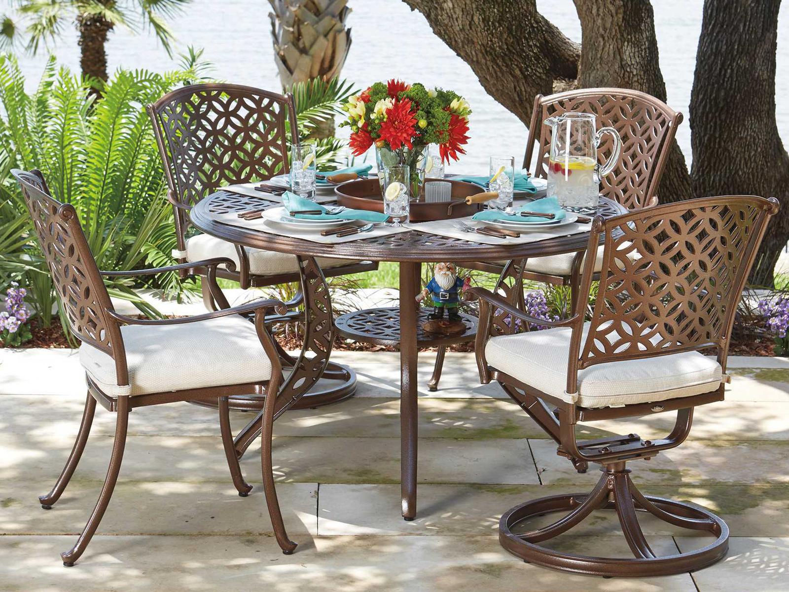 Woodard Casa Cast Aluminum Outdoor Patio Dining Set