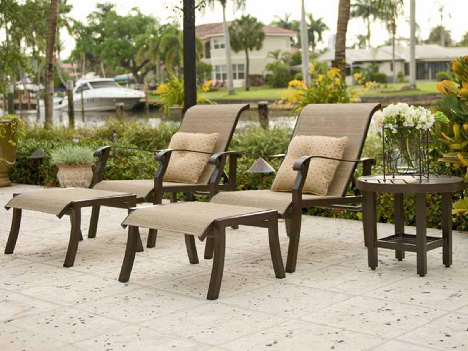 Woodard Cortland Sling Aluminum Outdoor Patio Lounge Set