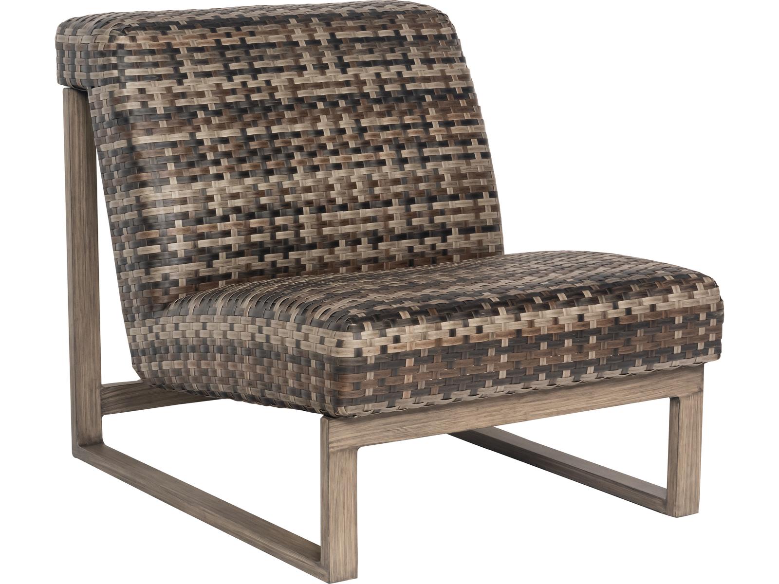Woodard Reunion Wicker Calico Modular Outdoor Lounge Chair