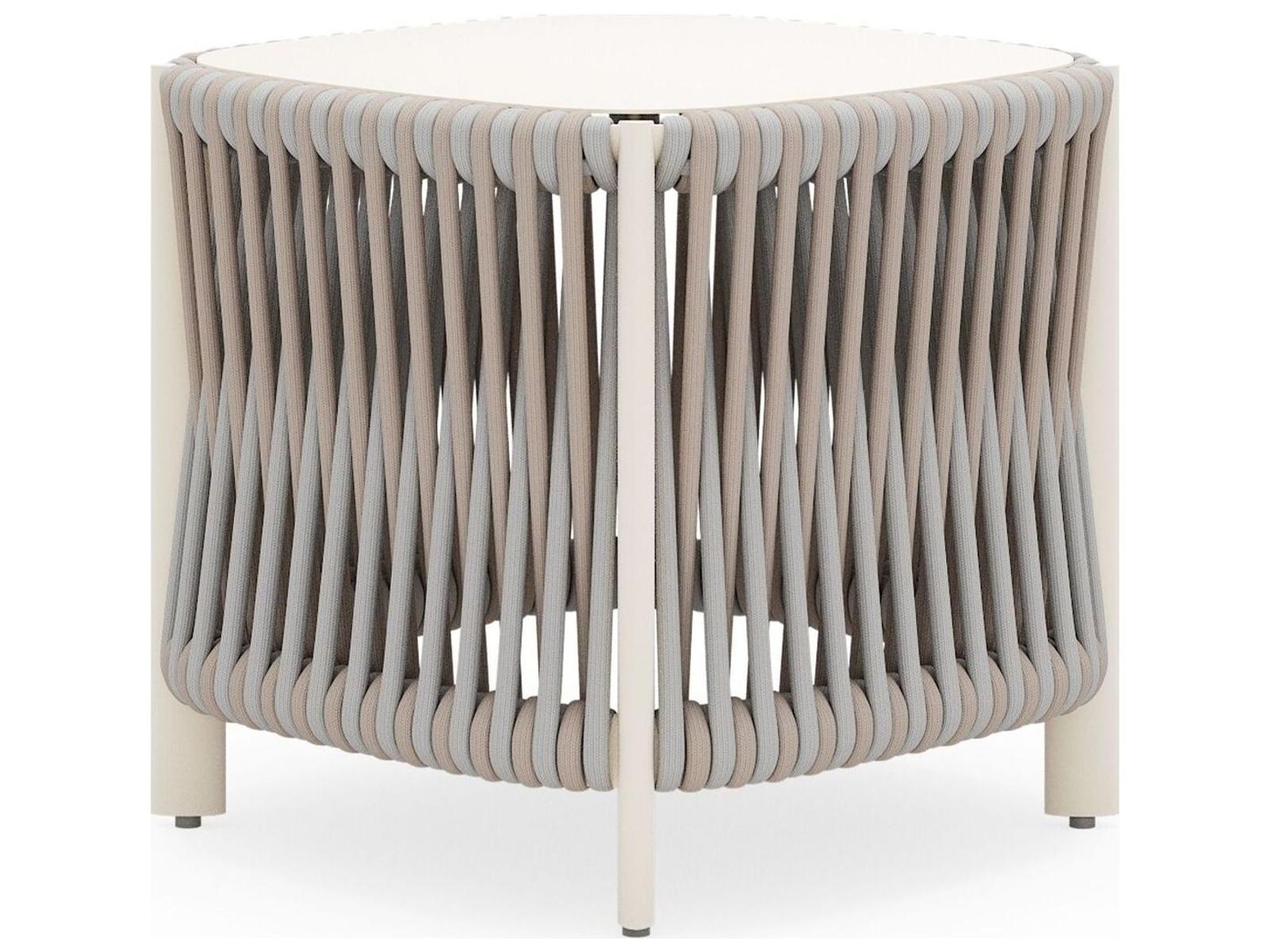 Woodard Eve Aluminum Square End Table