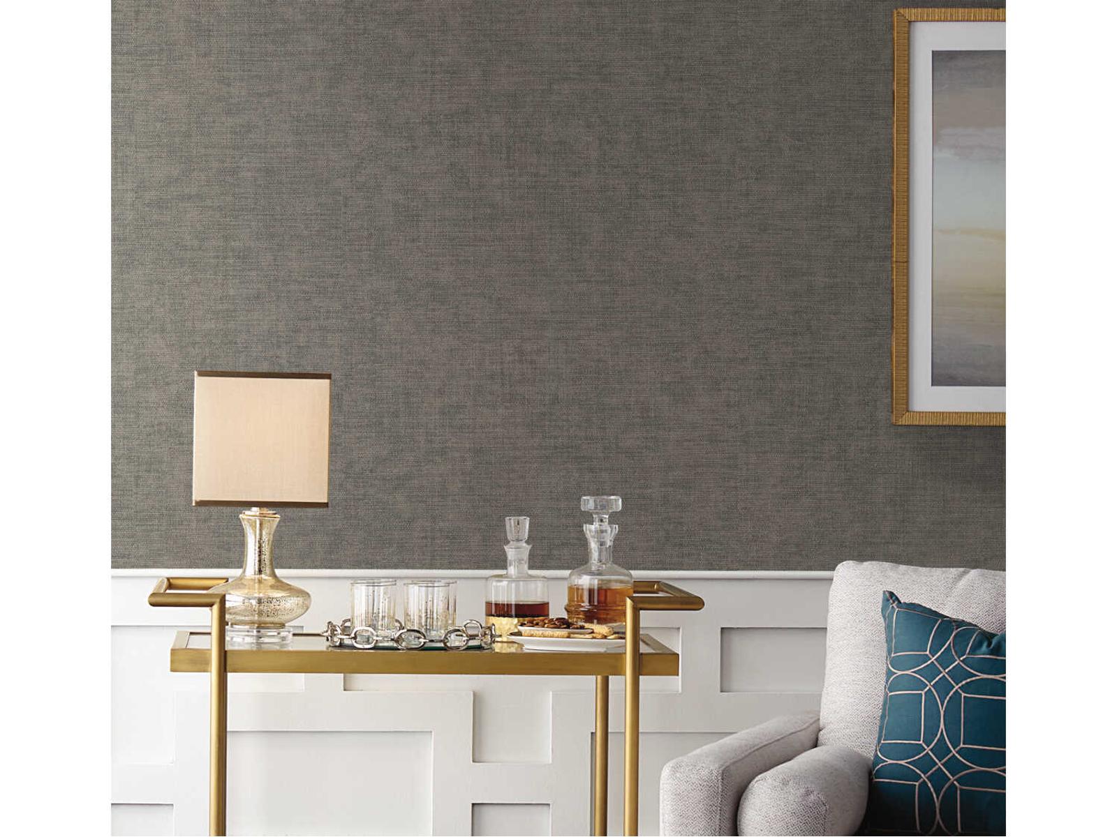 York Wallcoverings Signature Textures Grey Tabby Weave Texture Wallpaper