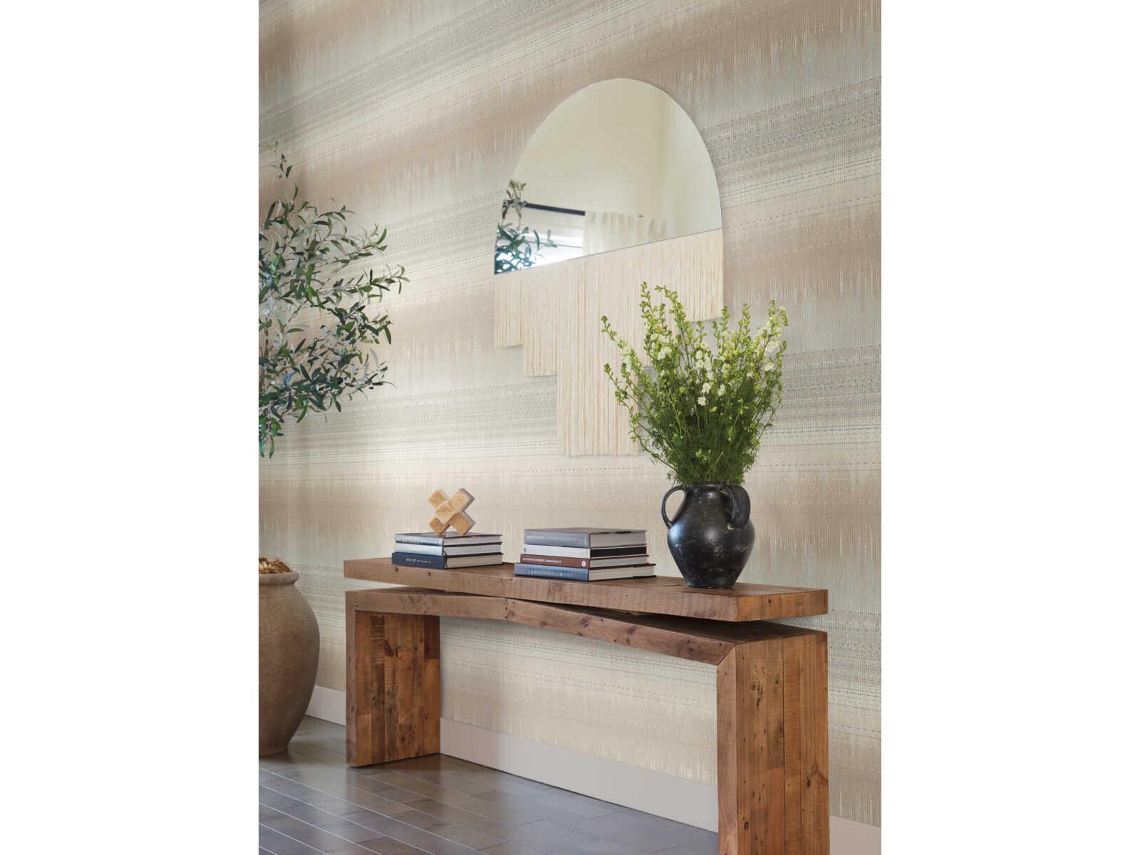 York Wallcoverings Antonina Vella Boho Luxe Beige Desert Textile Wallpaper