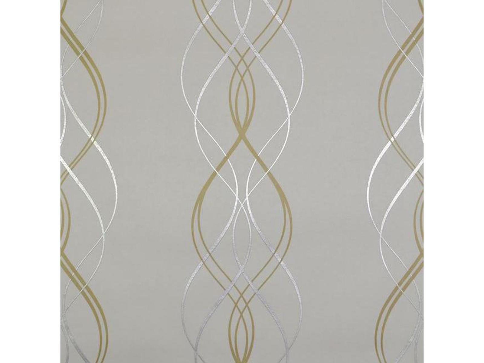 York Wallcoverings Antonina Vella Modern Metals Gold Pearl Aurora Wallpaper