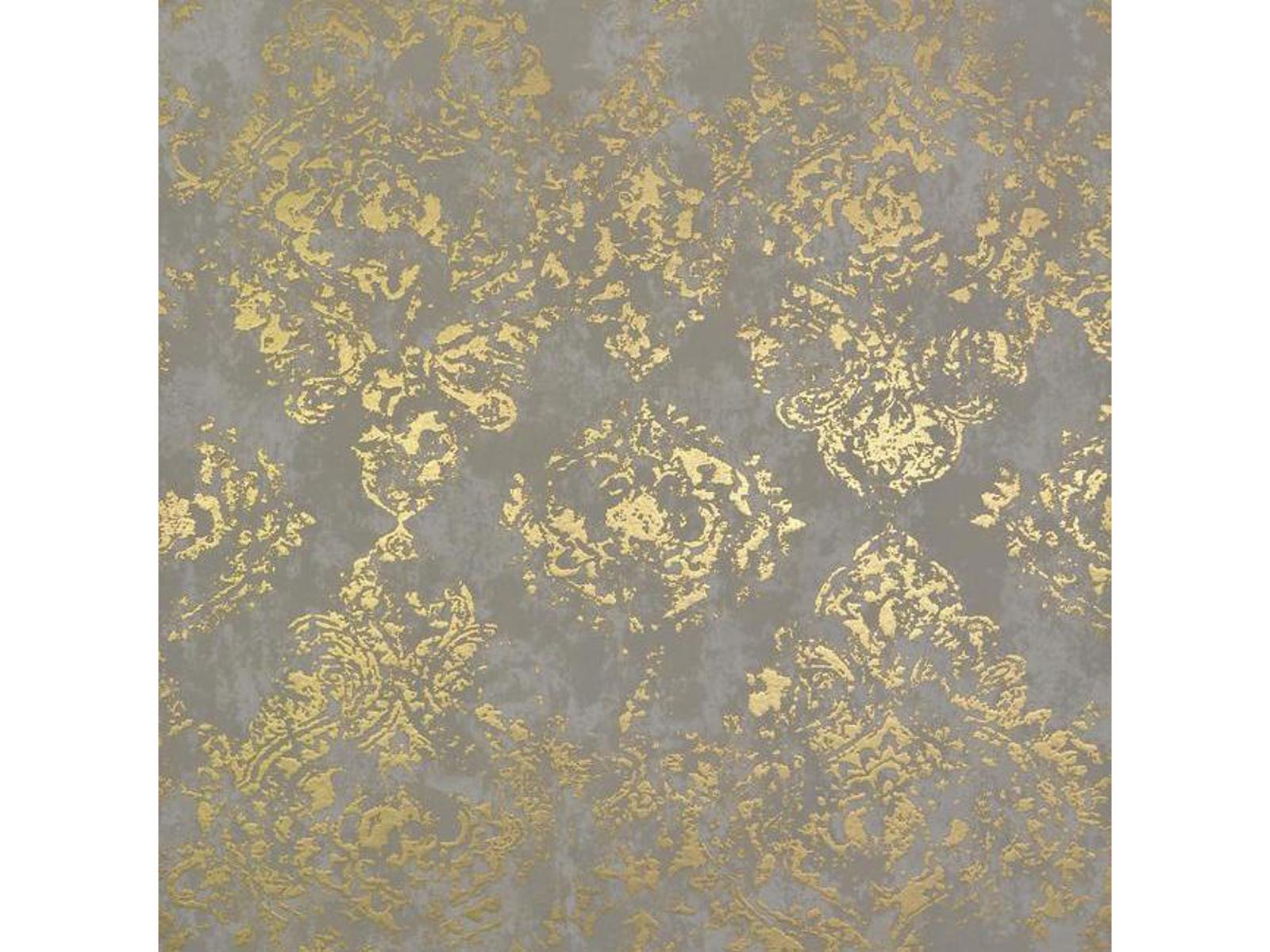 York Wallcoverings Antonina Vella Modern Metals Khaki Gold Stargazer Wallpaper