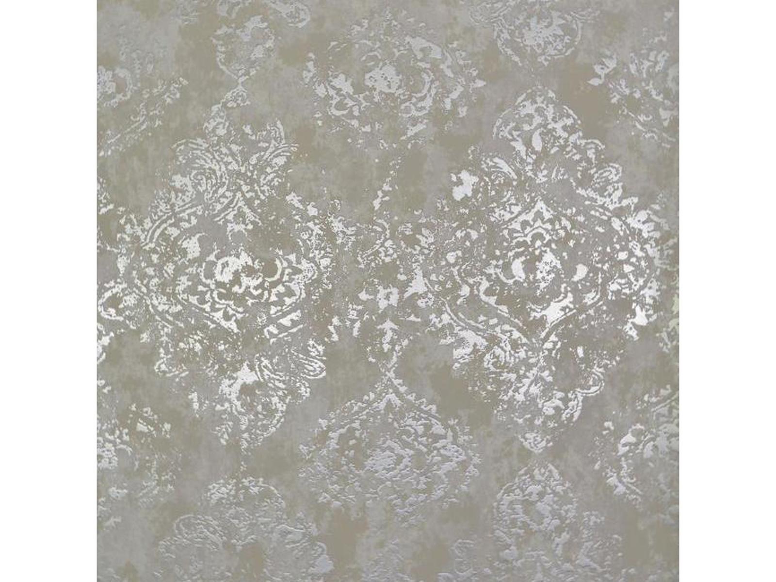 York Wallcoverings Antonina Vella Modern Metals White Silver Stargazer Wallpaper