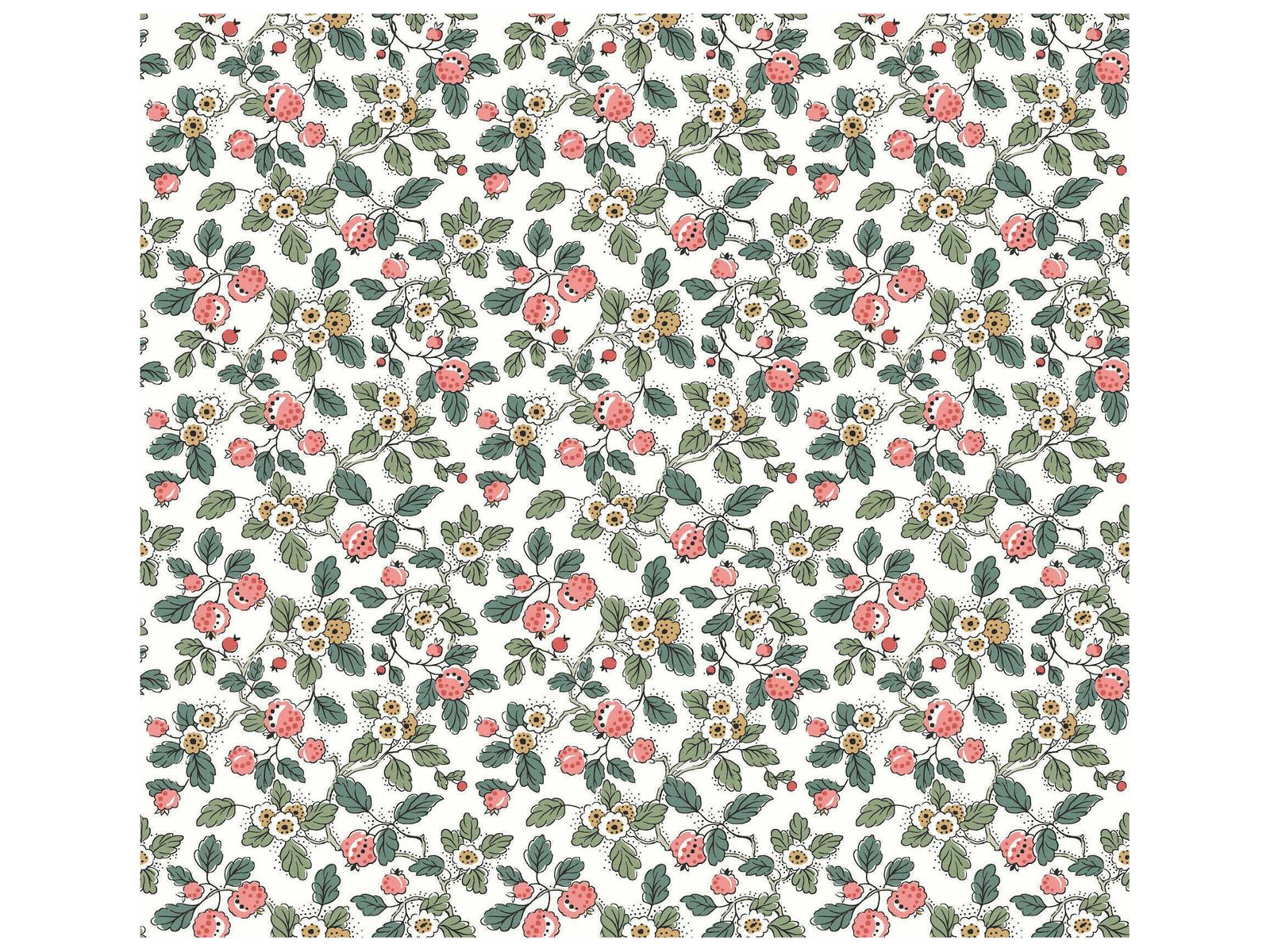York Wallcoverings Antonina Vella Pink Berry Vines Wallpaper