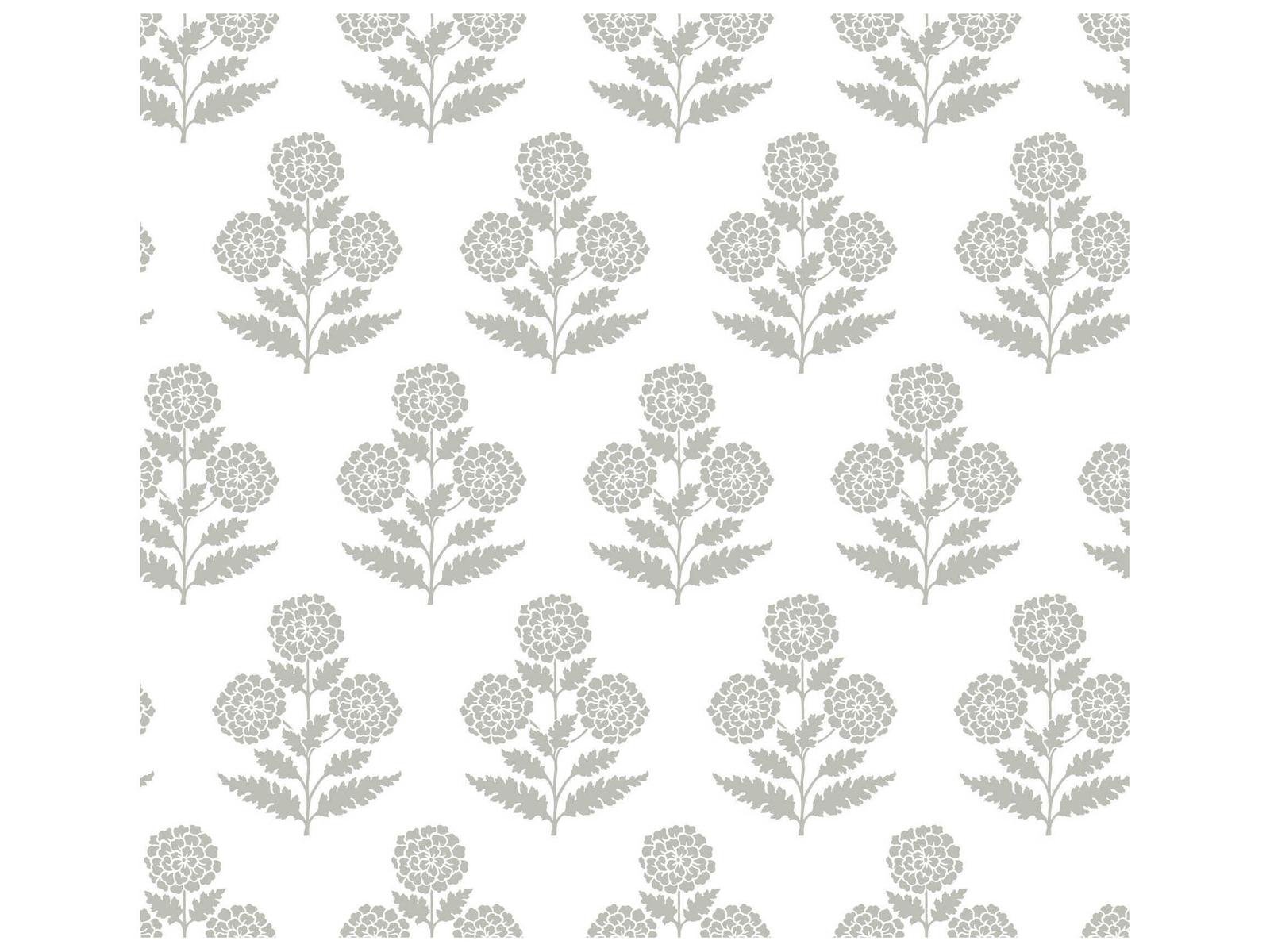York Wallcoverings Antonina Vella Grey Marigolds Wallpaper