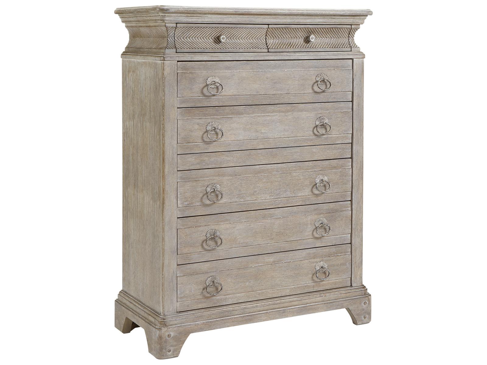 A.R.T. Furniture Summer Creek 7-Drawers Scrubbed Oak Beige Wood Accent Chest