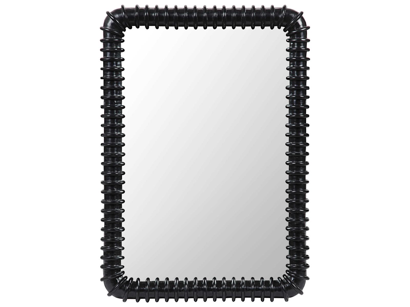 Noir Toshi Hand Rubbed Black Rectangular Wall Mirror