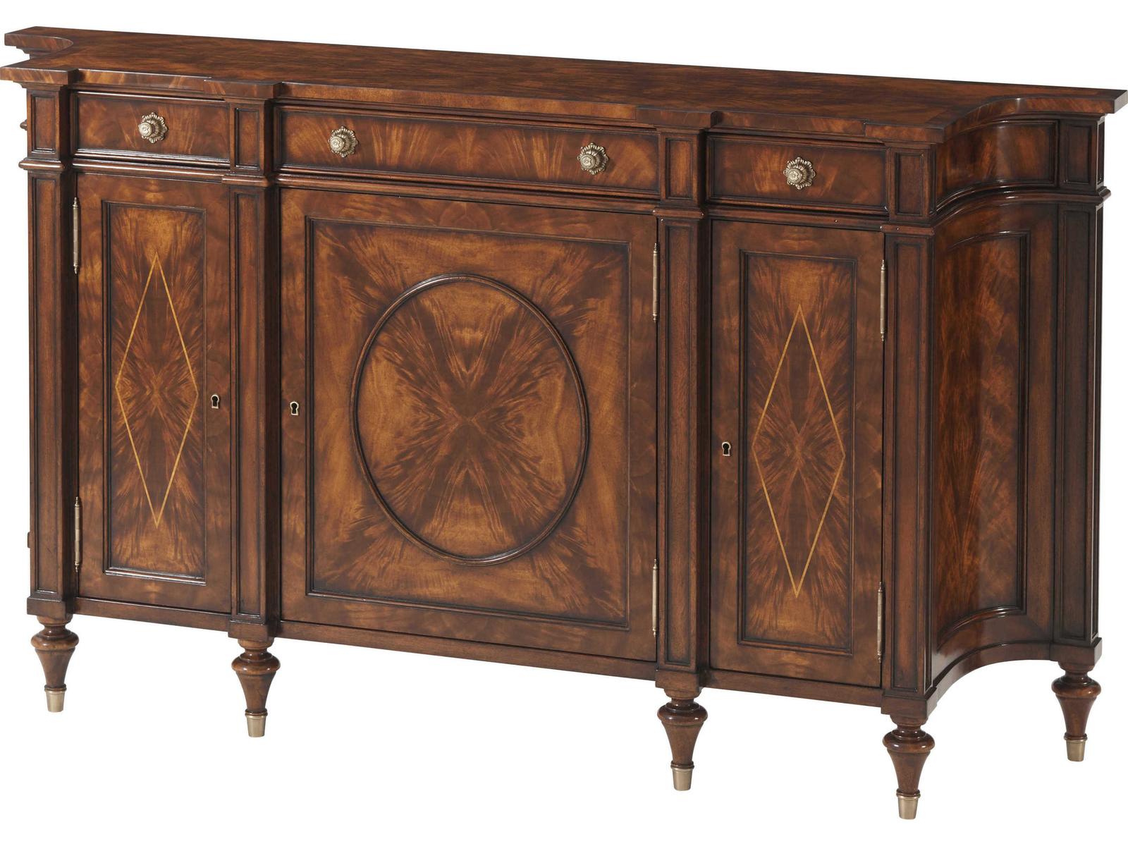 Theodore Alexander Rep.li.ca 64 Mahogany Wood Flame Figured Veneer