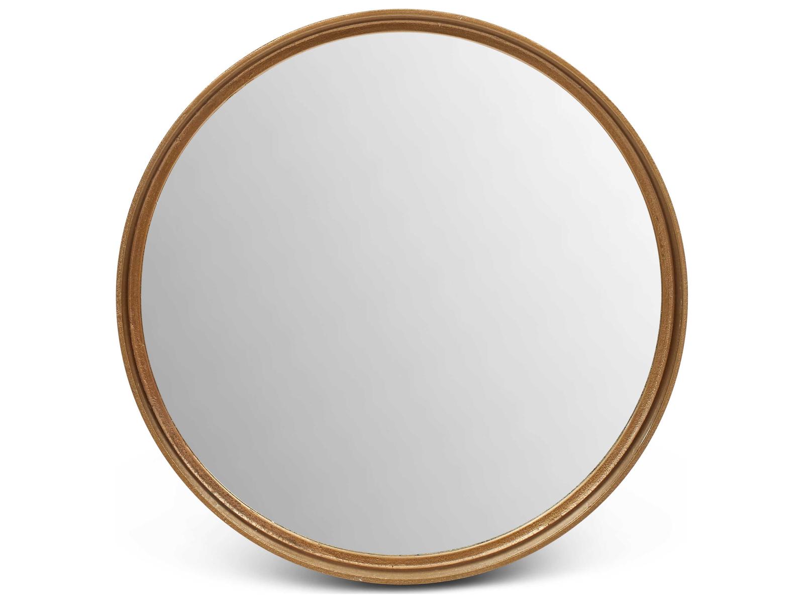 Urbia Samar Antique Brass Round Wall Mirror