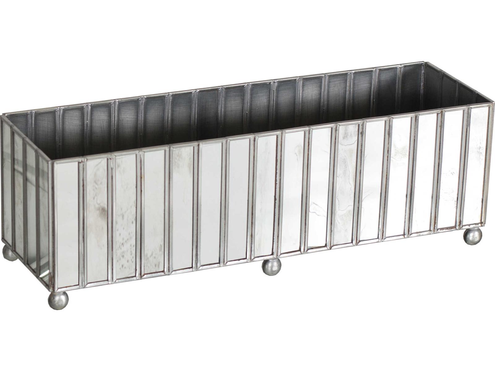 Worlds Away Rect Facet Mirror Planter