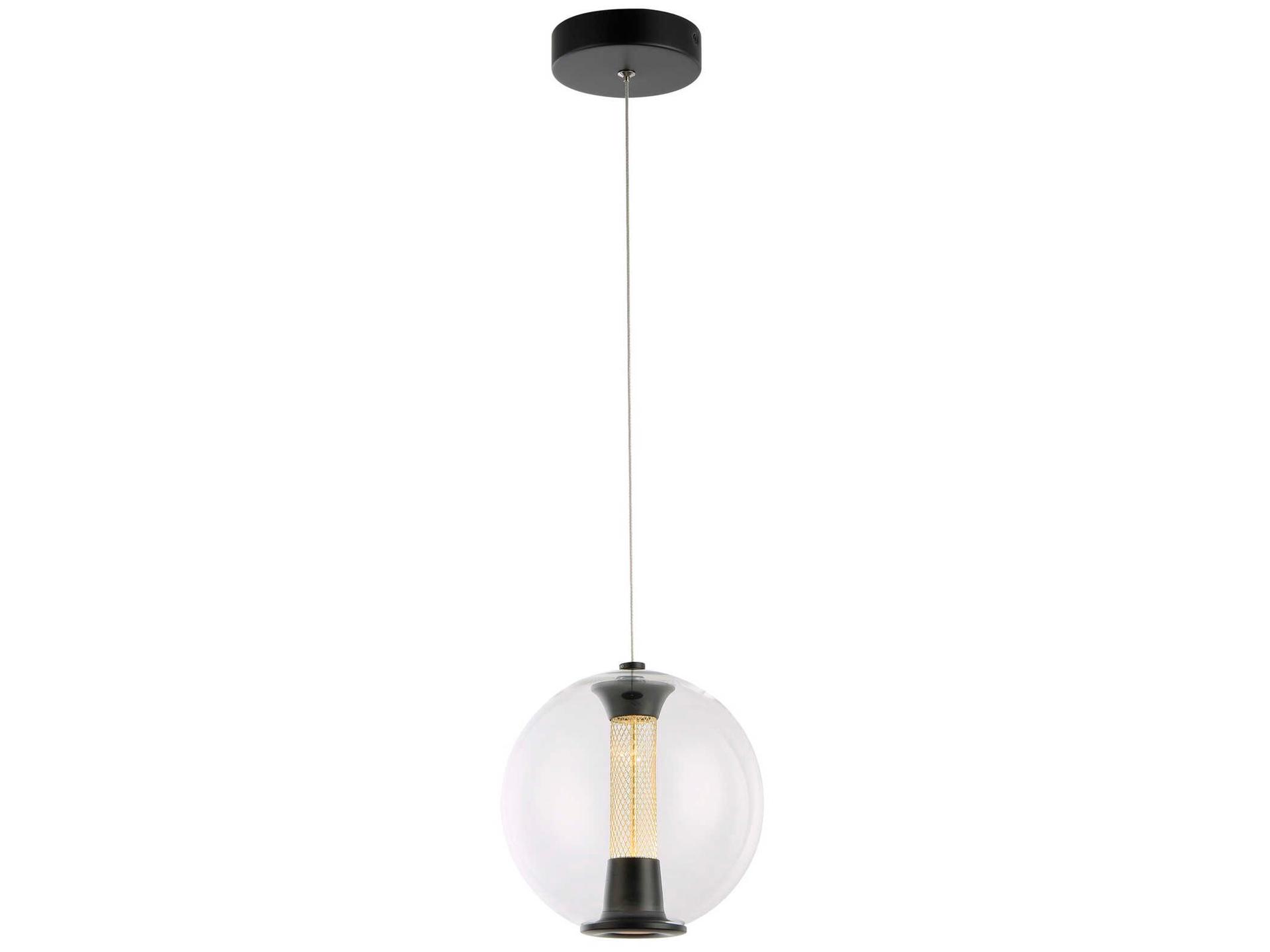 Arlo Integrated LED Mini Pendant Light in Black with Clear Glass Shade