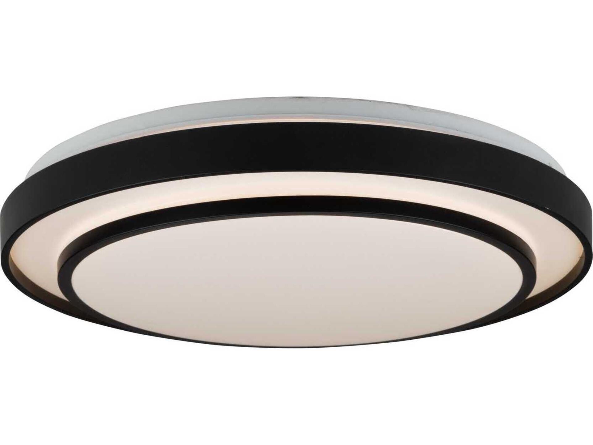 Aziza 19-Inch Square LED Flush Mount Ceiling Light in Black
