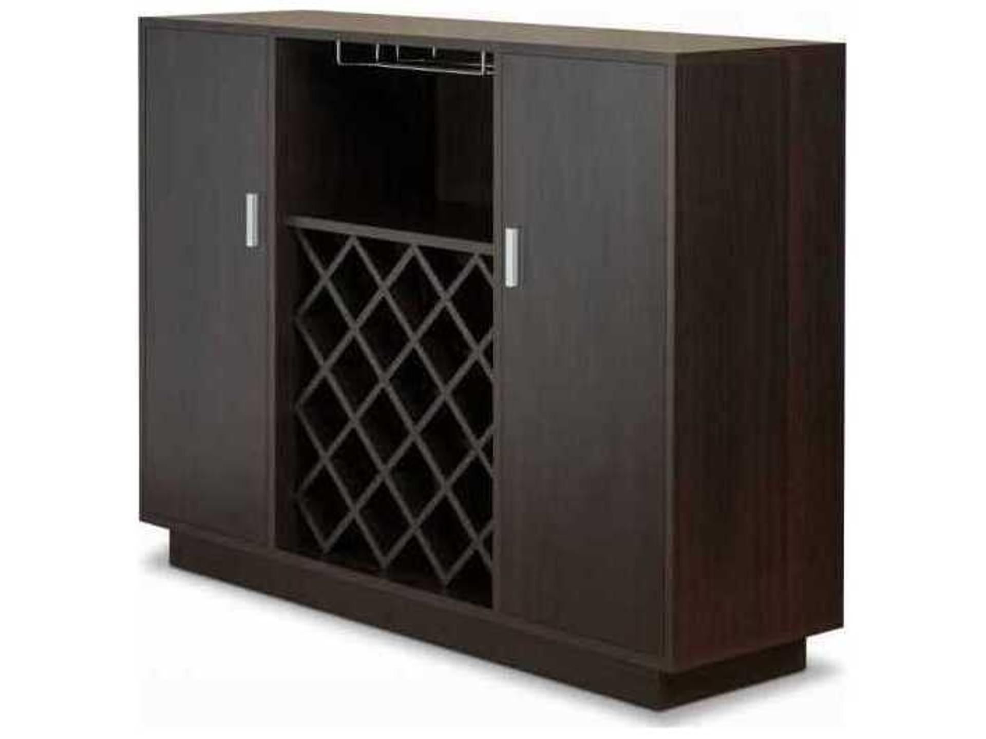 Hazen Bar Cabinet Wine Storage in Espresso Finish