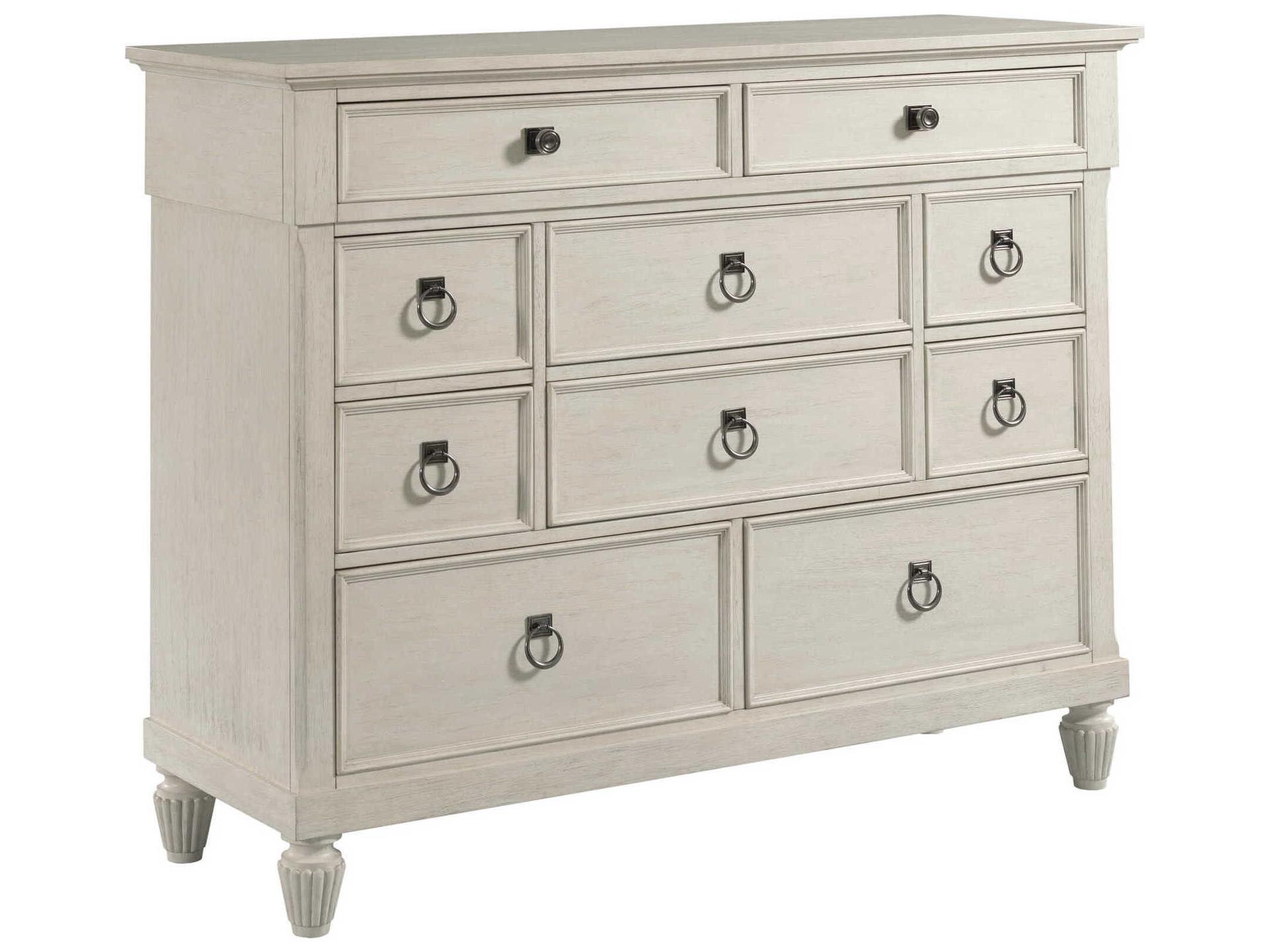 Grand Bay Aster Bureau 10-Drawer Dresser in Egret White
