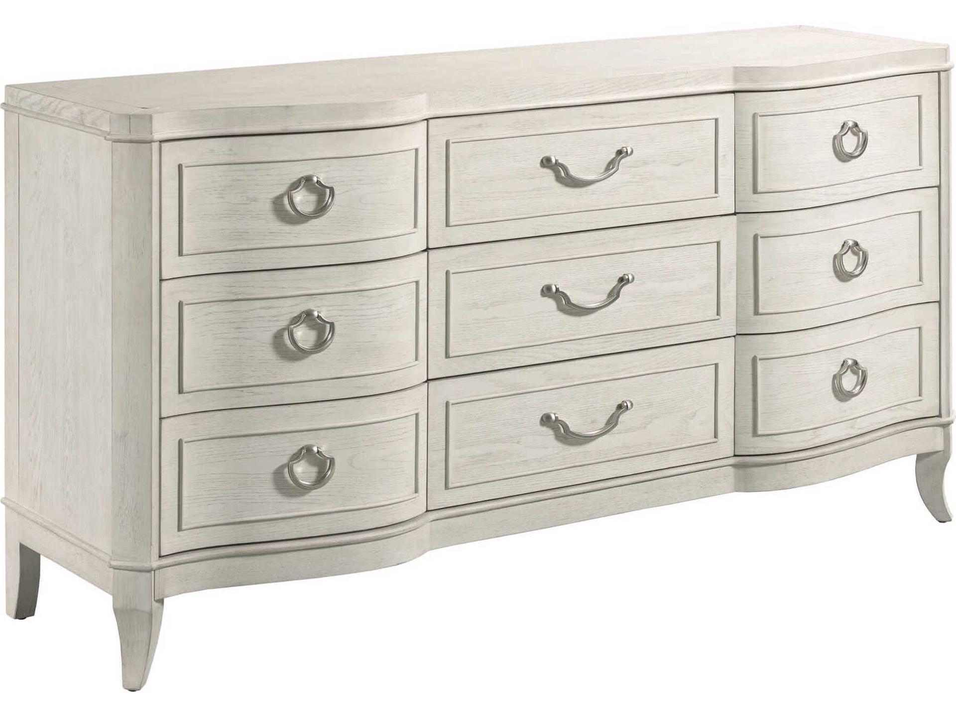 Harmony Emelie 9-Drawer Dresser in Eggshell White with Satin Nickel Hardware