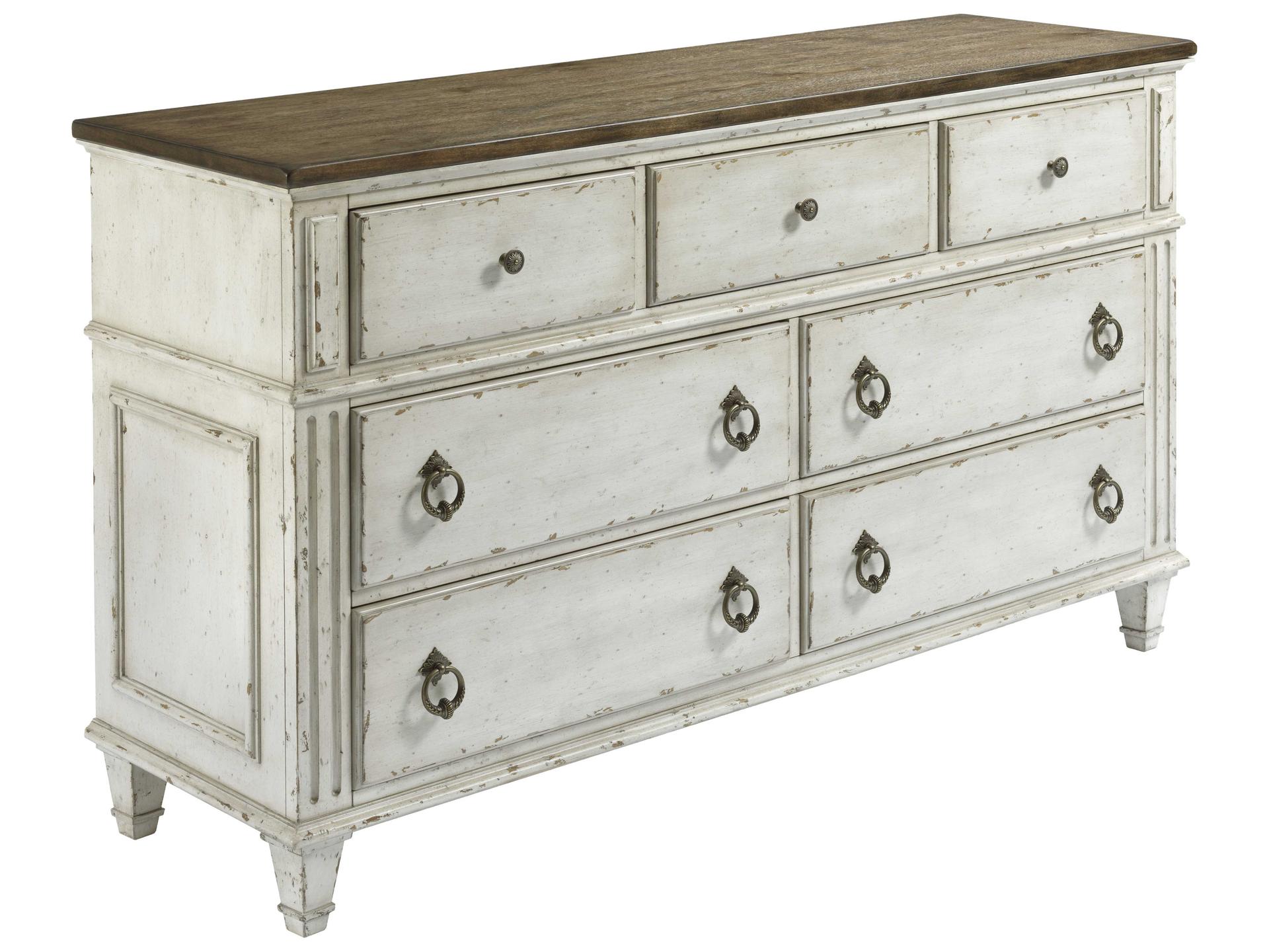 Southbury 7-Drawer Dresser in Fossil and Parchment Finish