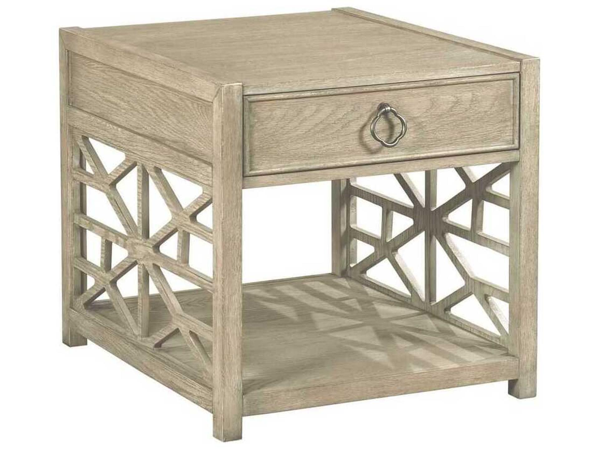 Vista Biscane Drawer End Table in Oyster White Oak
