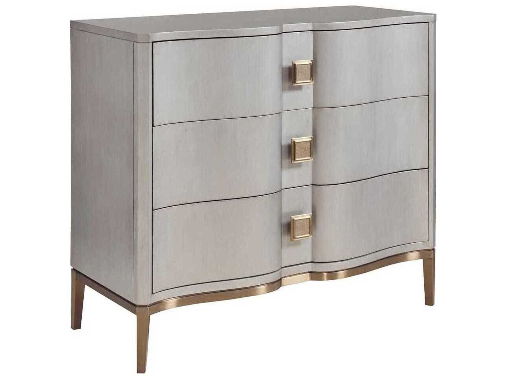 Vantage Randolph 3-Drawer Dresser in Warm Walnut and Satin Gold