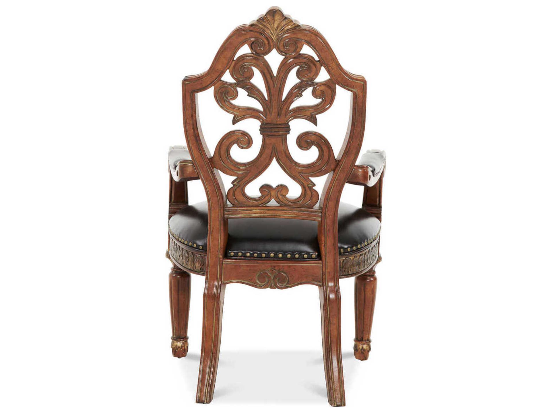 Michael Amini Villa Valencia Brown Leather Office Chair