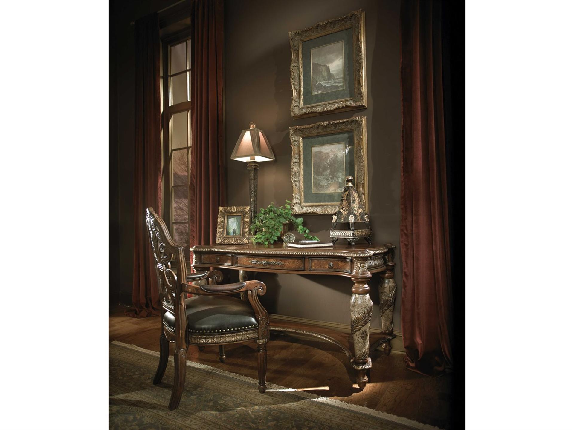 Michael Amini Villa Valencia Brown Leather Office Chair