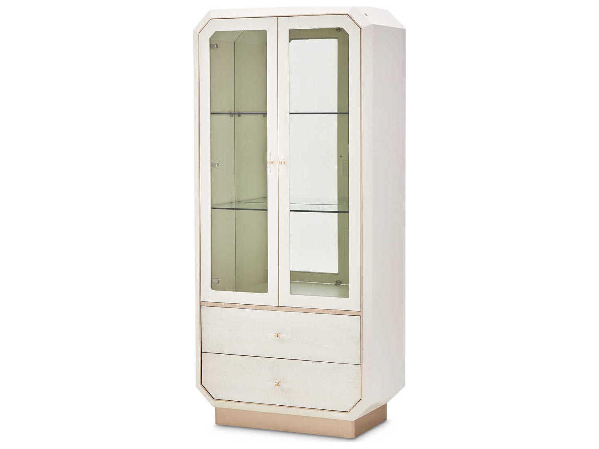 La Rachelle Display Cabinet in Medium Champagne and Chardonnay