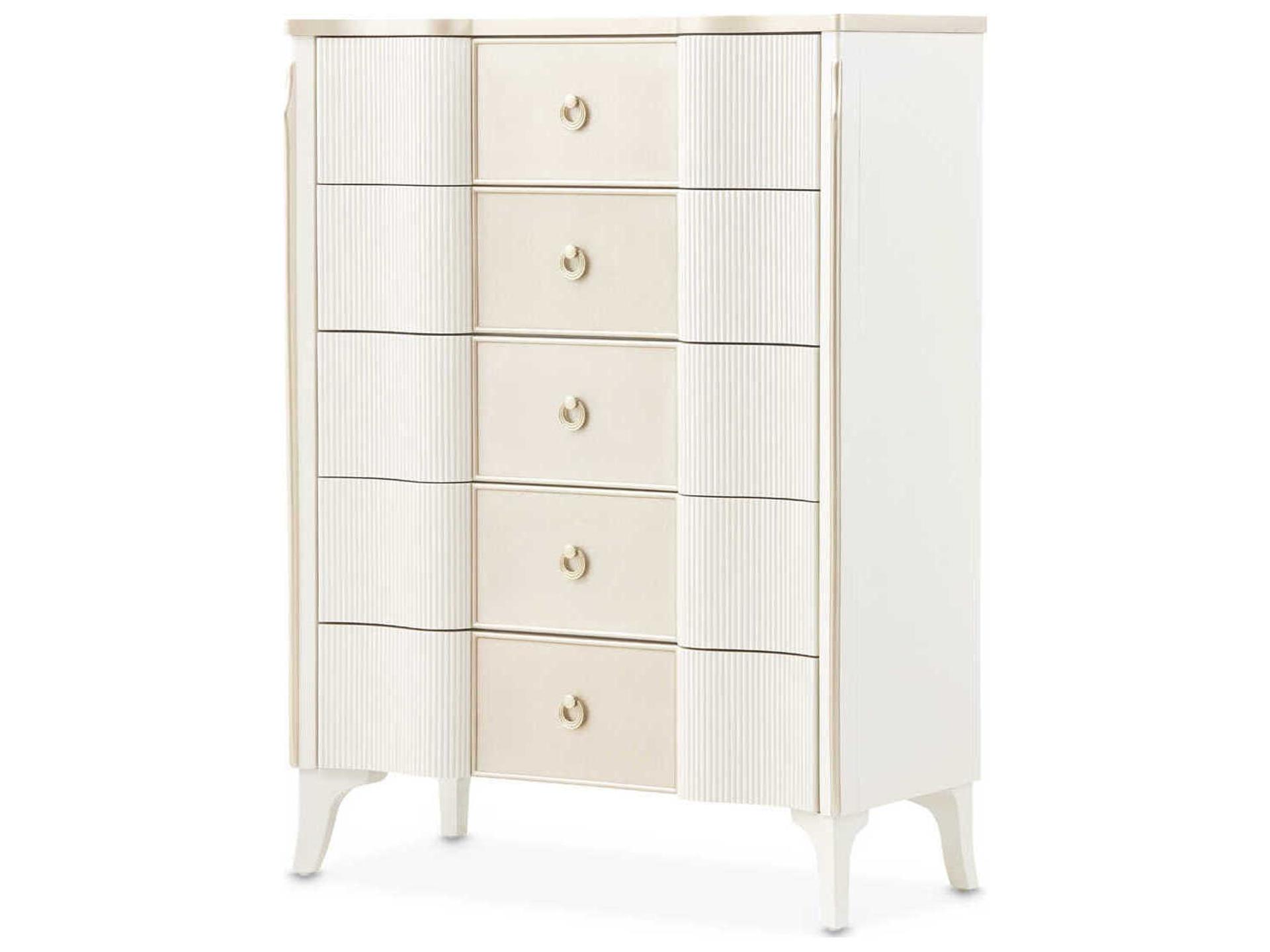 La Marisia 5-Drawer Chest in Creamy Pearl
