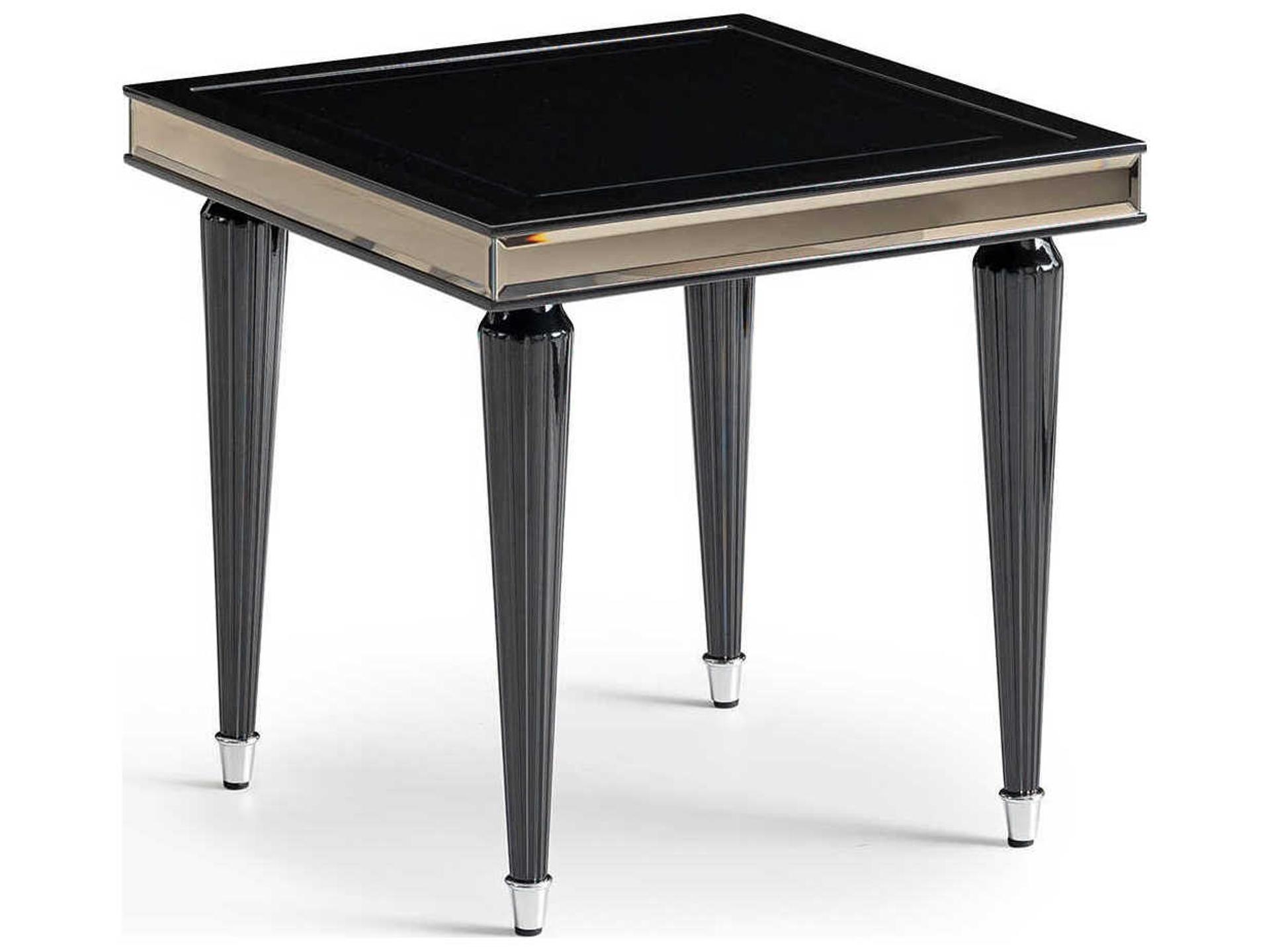 La Francaise Rectangular Glass Black Ice End Table