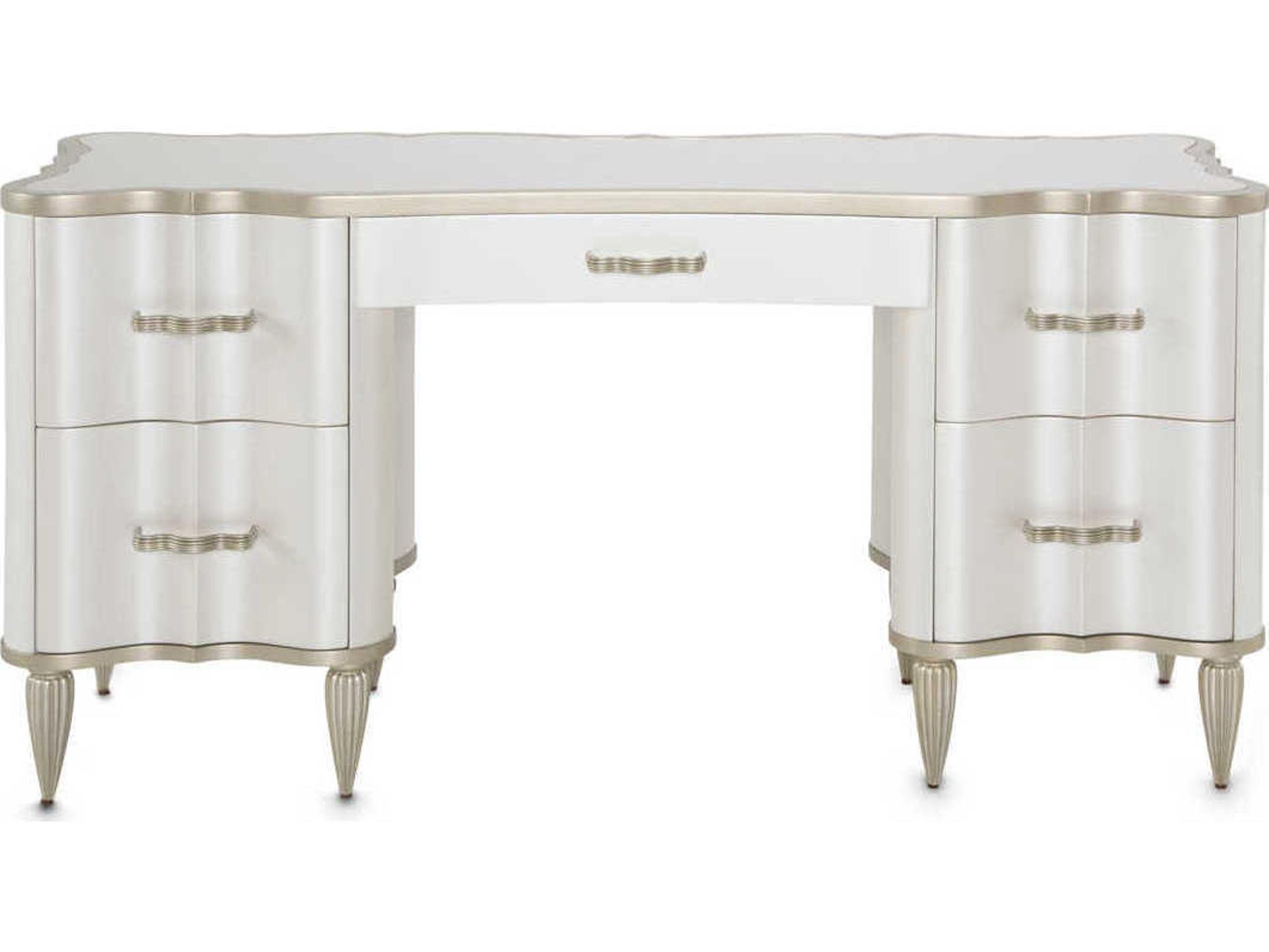 Michael Amini London Place Creamy Pearl Poplar Wood Vanity Table