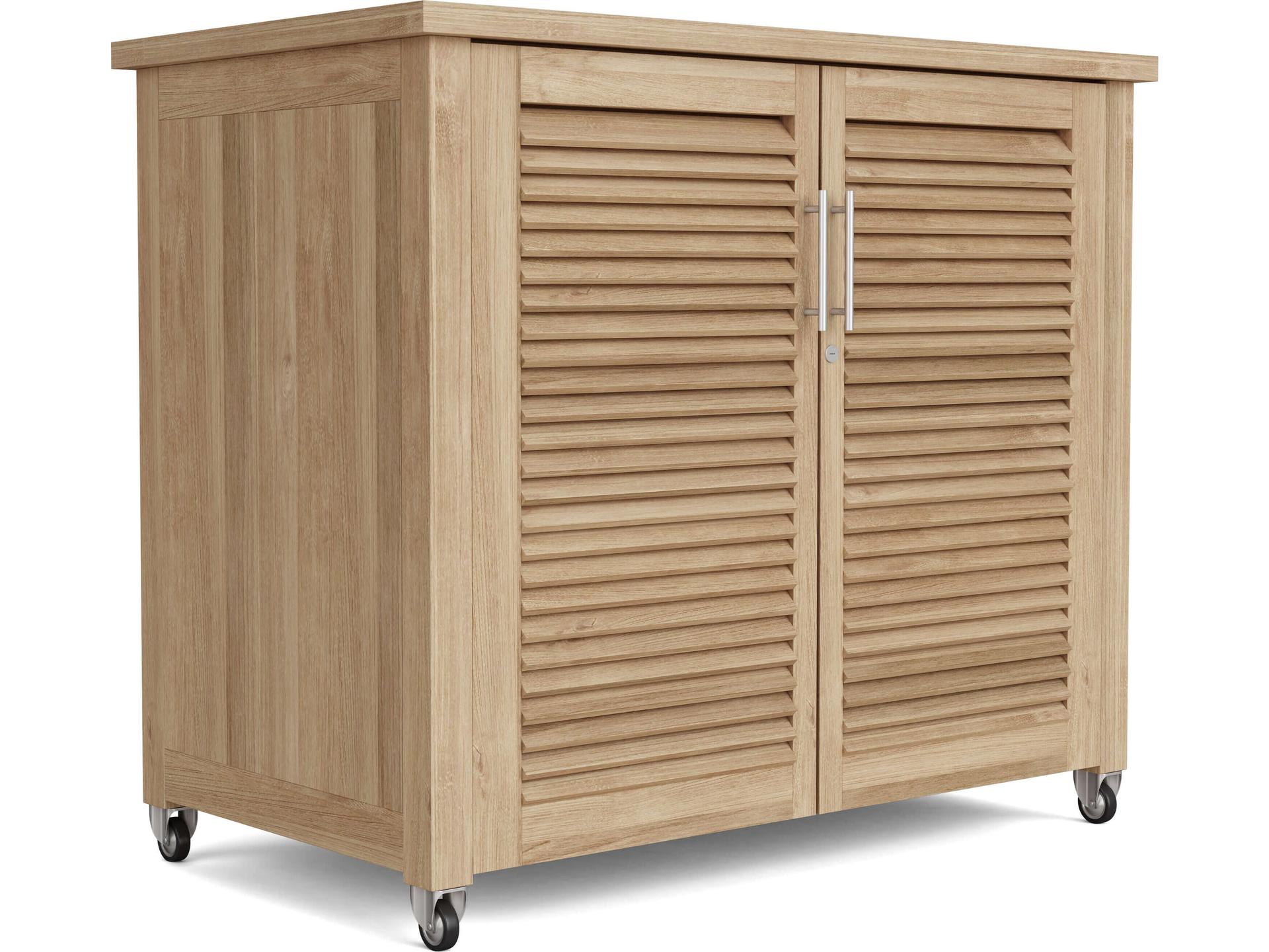 Amberly Outdoor Storage Cabinet in Natural Teak Wood